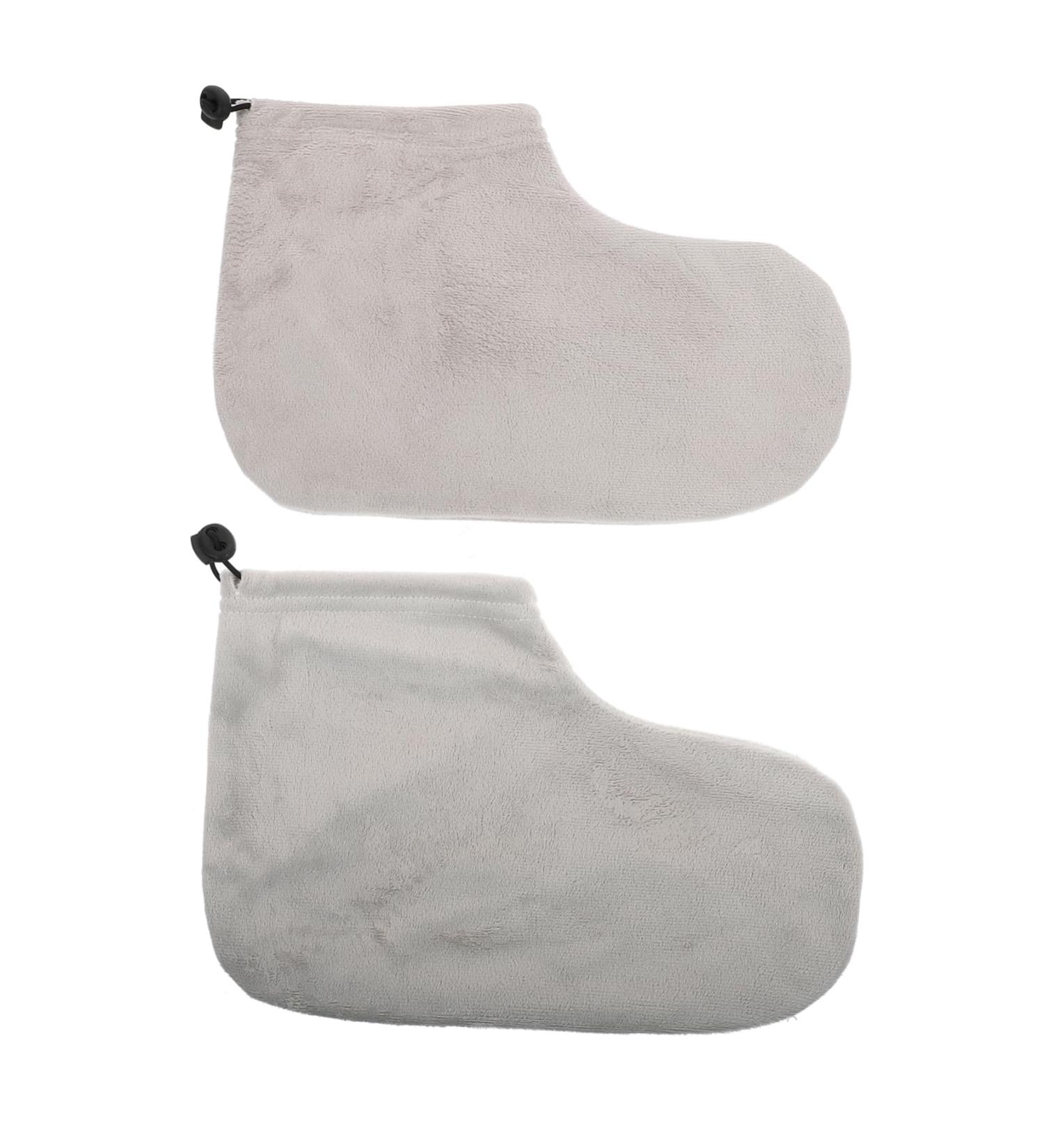 Beavorty Warm Foot Covers for Growth Therapy - Paraffin Bath Care 2 Pairs of Cotton Spa Shoes Gray 28x20cm - Foot Protection & Comfort - Buy Online on SooperMarket.com