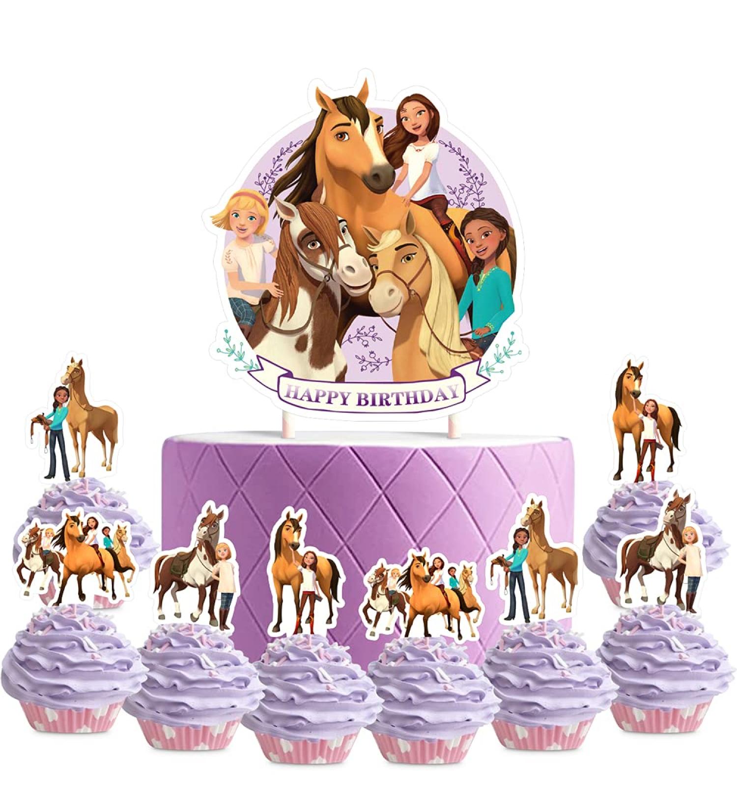 21 Free Horse Cake Topper Cupcake Toppers Set - Ideal for Horse Theme Birthday Party Decor and Favors - Buy Online on SooperMarket.com