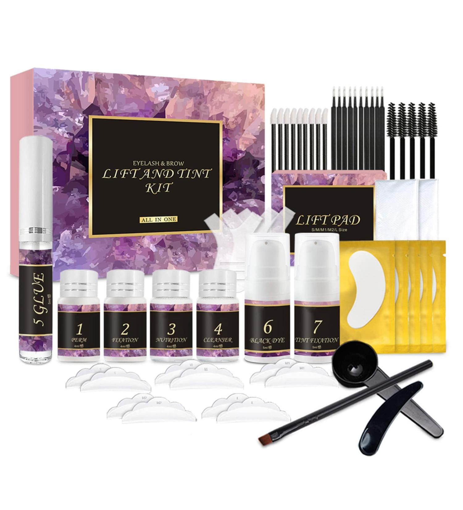 Joyeee 2 In1 Eyelash and Brow Lamination Kit Professional Eyelash Eyebrow Lift Kit Lash Lift and Tint Kit Semi-Permanent Curling Perming Wave Suitable For Home Salon Use - Buy Online on SooperMarket.com