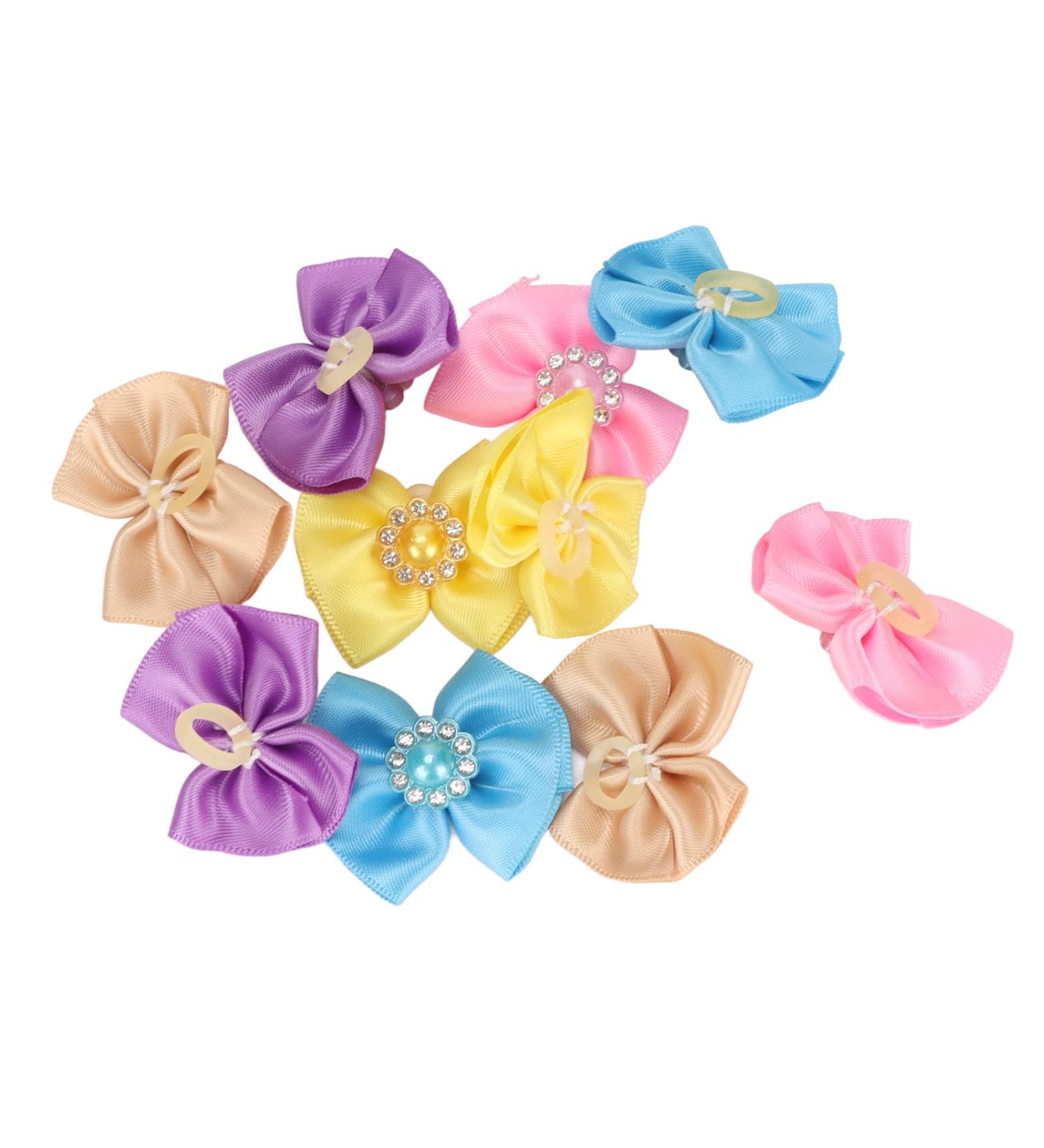 Agatige 20Pcs Dog Bows Small Dog Topknots Dog Hair Bows Dog Assesoriess Dog Bows Grooming with Rubber Band Puppy Hair Bows Cute Pet Small Hair Bowknot Grooming Accessories - Buy Online on SooperMarket.com