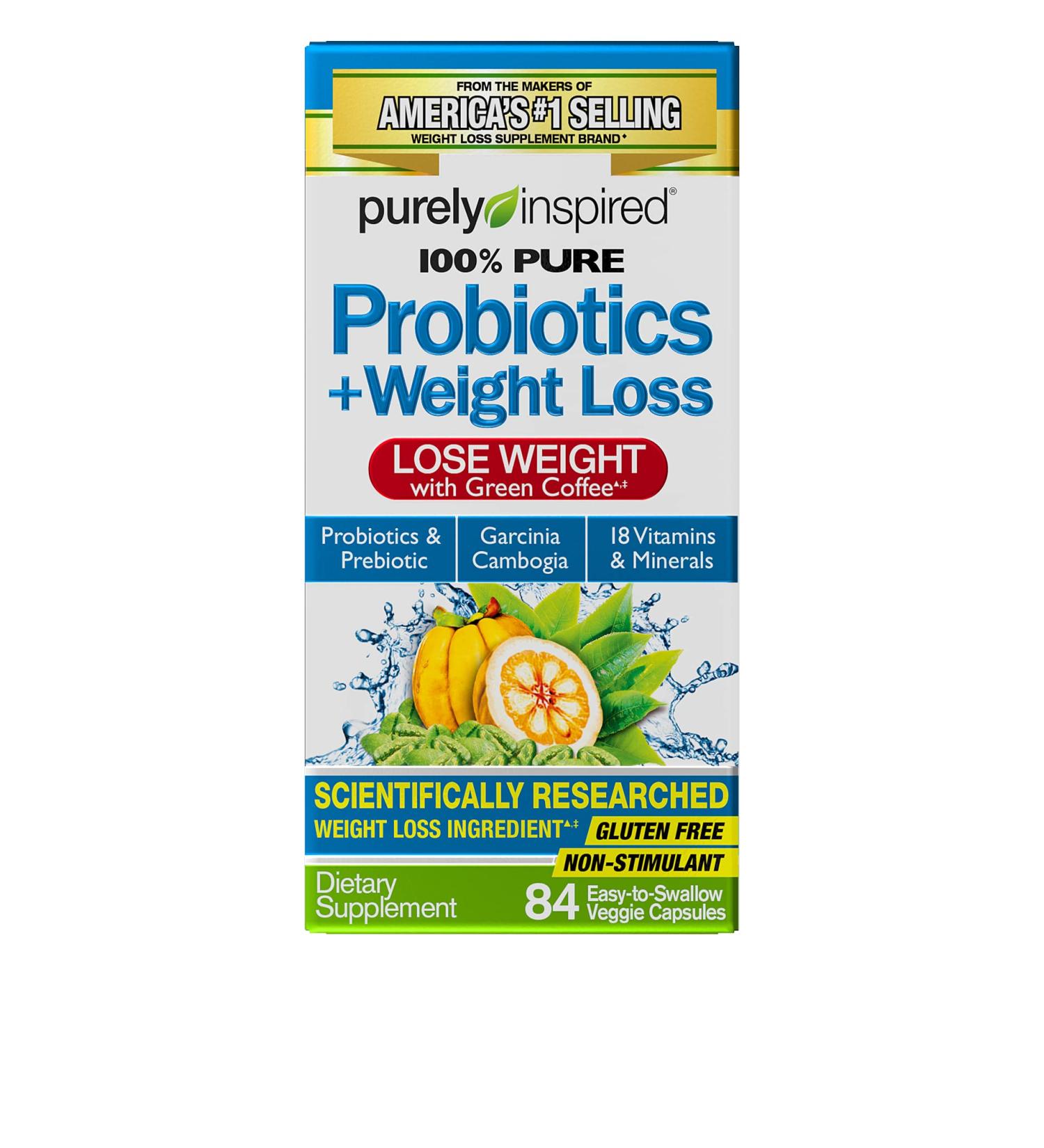Purely Inspired Probiotics for Weight Loss - 84 Easy-to-Swallow Veggie Capsules - Buy Online on SooperMarket.com