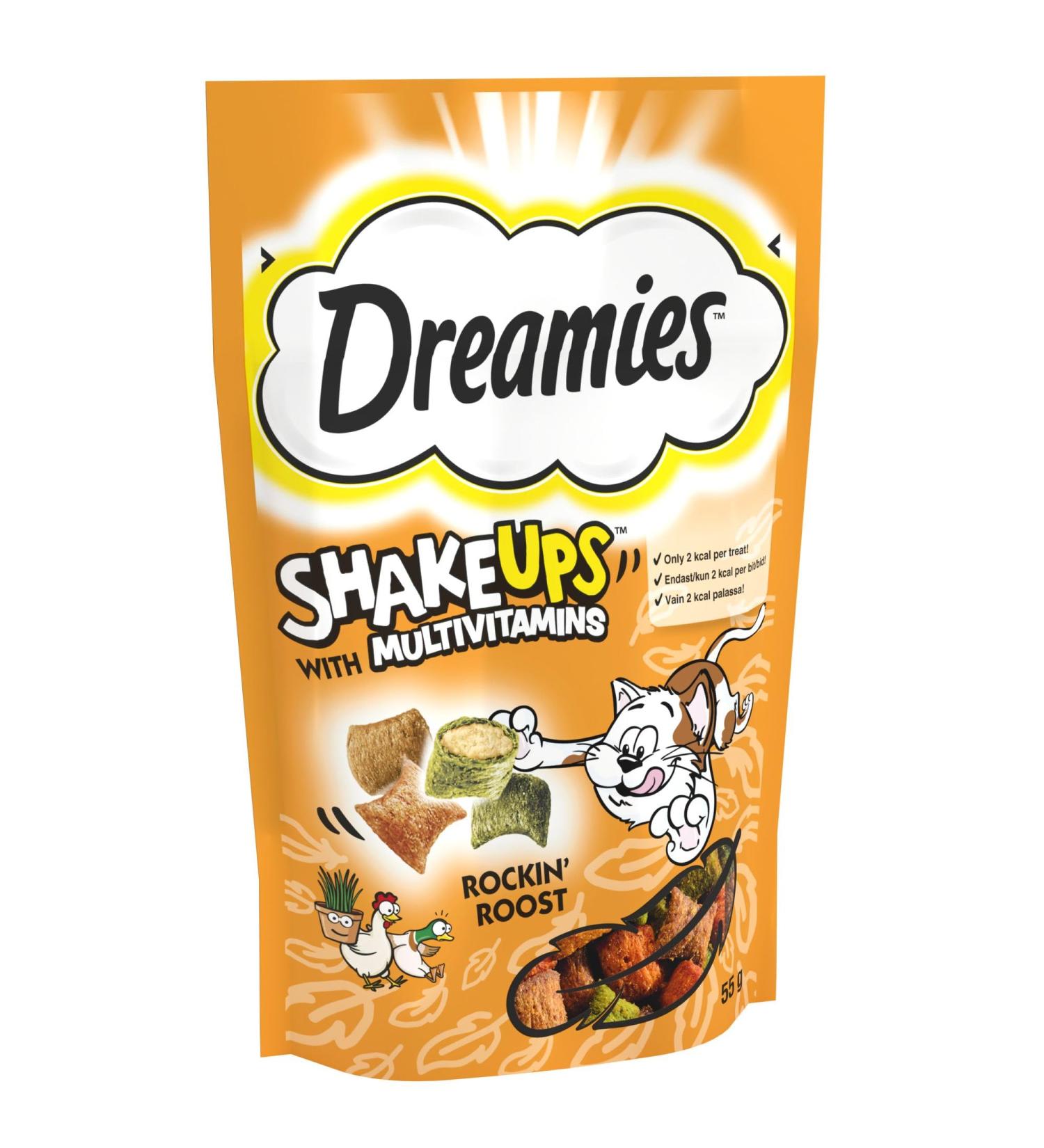 DREAMIES Shakeups Rockin Roost Cat Treats 8 x 55g - Irresistible Cat Snacks for Playful Pets - Buy Online on SooperMarket.com