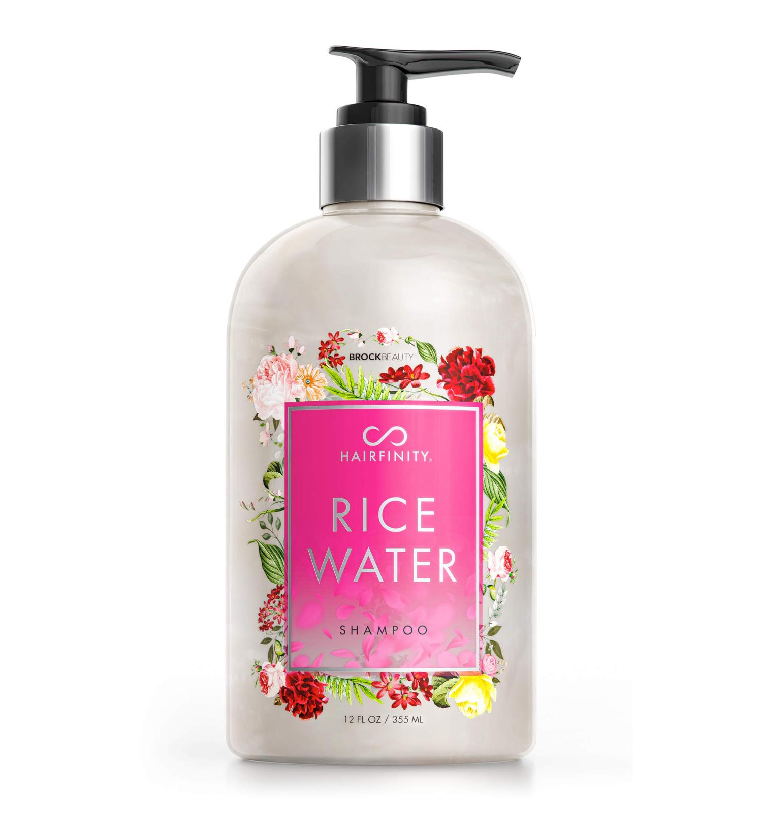 Hairfinity Rice Water Shampoo - Silicone & Sulfate Free Growth Formula for Damaged Dry Curly & Frizzy Hair - 12oz Thickening Solution Safe for Keratin & Color Treated Hair - Buy Online on SooperMarket.com