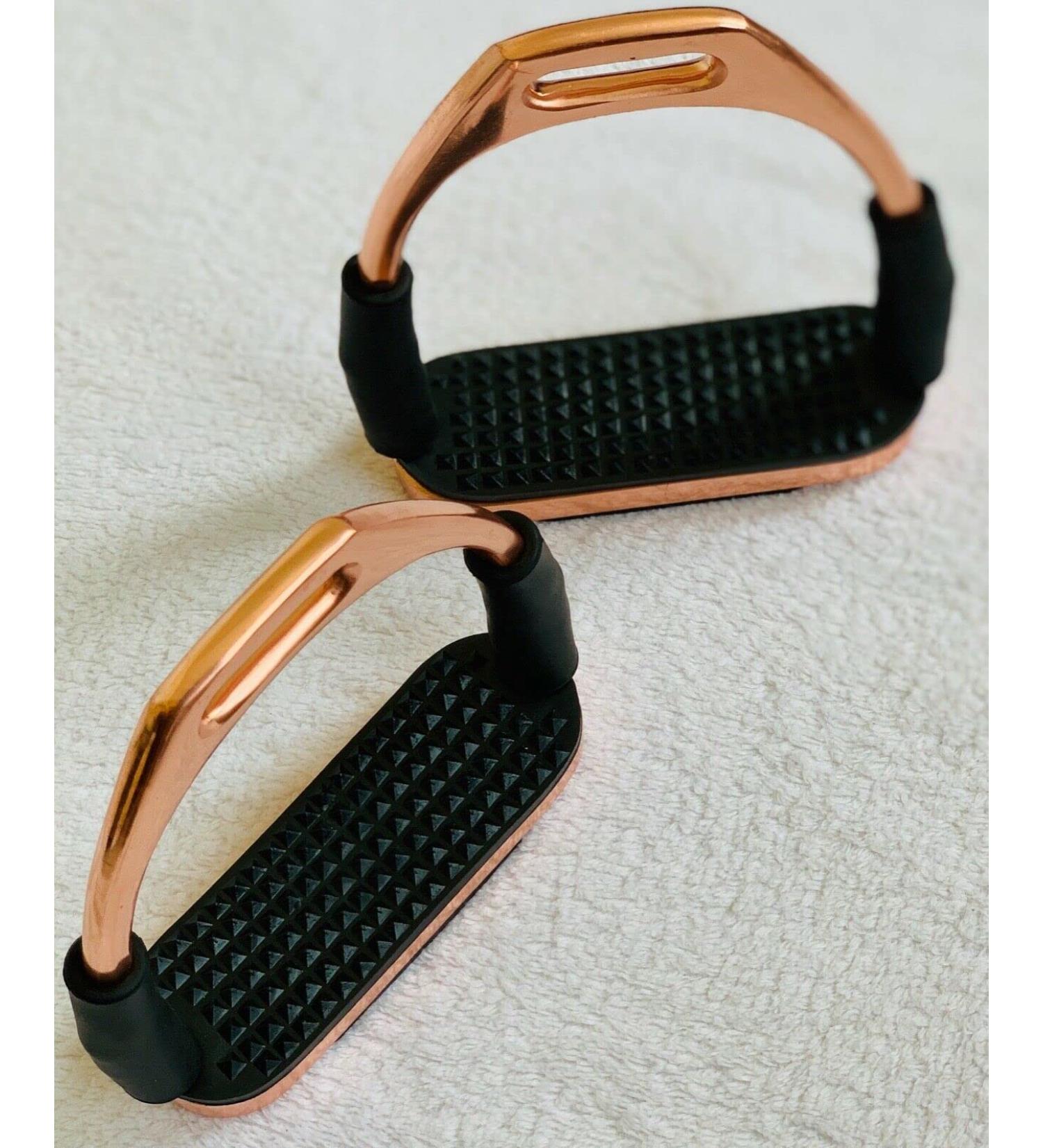 Rose Gold Flexi Stirrups 4.75 - Bendy Flexible Safety Irons | Stainless Steel - Buy Online on SooperMarket.com