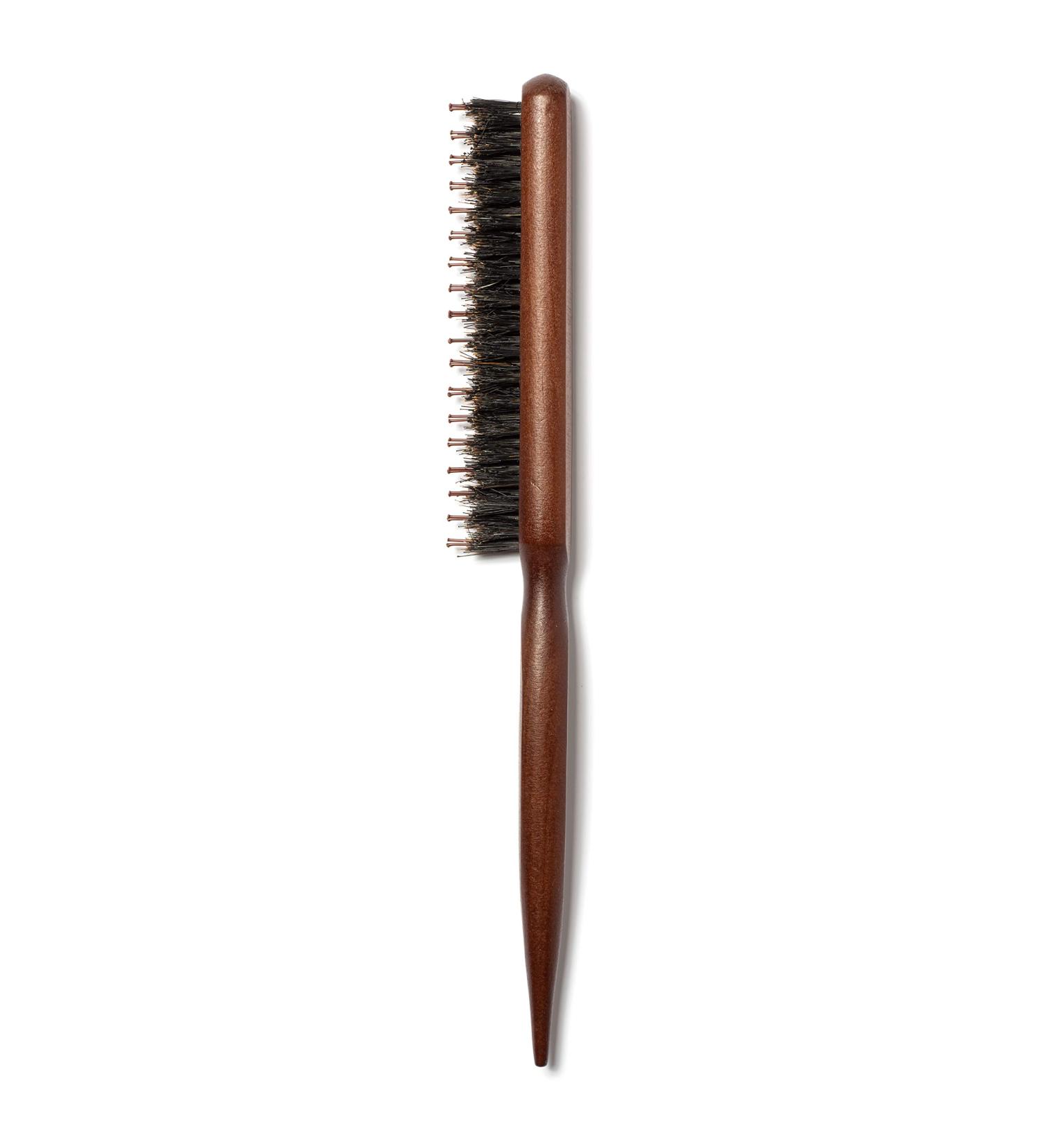 Boar & Nylon Bristle Teasing Brush with Rat Tail Pick - Ideal for Edge Control, Backcombing, Smoothing, and Styling Thin Hair for Volume - Buy Online on SooperMarket.com