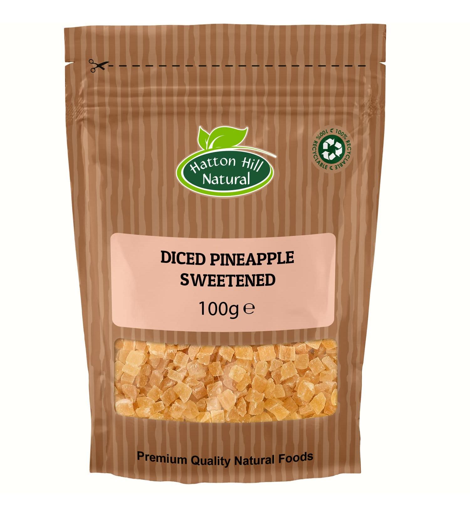Diced Pineapple Sweetened 100g by Hatton Hill