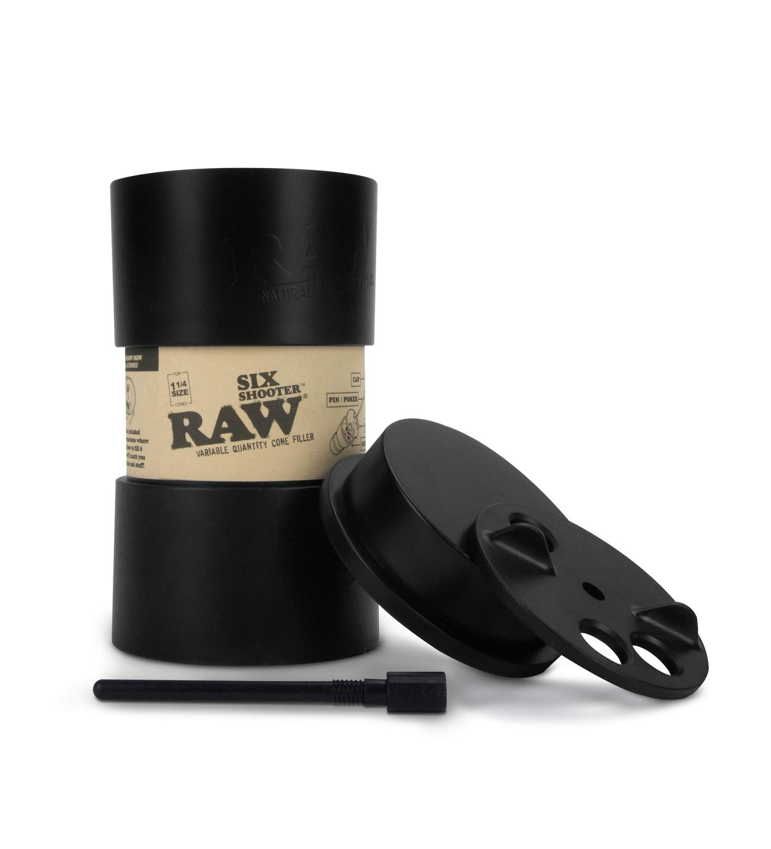 RAW Six Shooter for 1 1/4 Sized Cones | Cone Loader Filling Device - Fill 1, 2, 3, or 6 Cones at Once! - Buy Online on SooperMarket.com