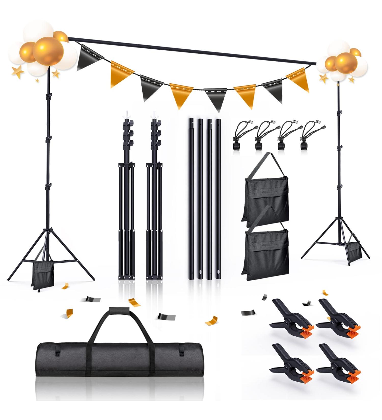 BEIYANG 8.5x10 FT Adjustable Backdrop Stand Kit for Wedding Party Stage Decoration - Buy Online on SooperMarket.com