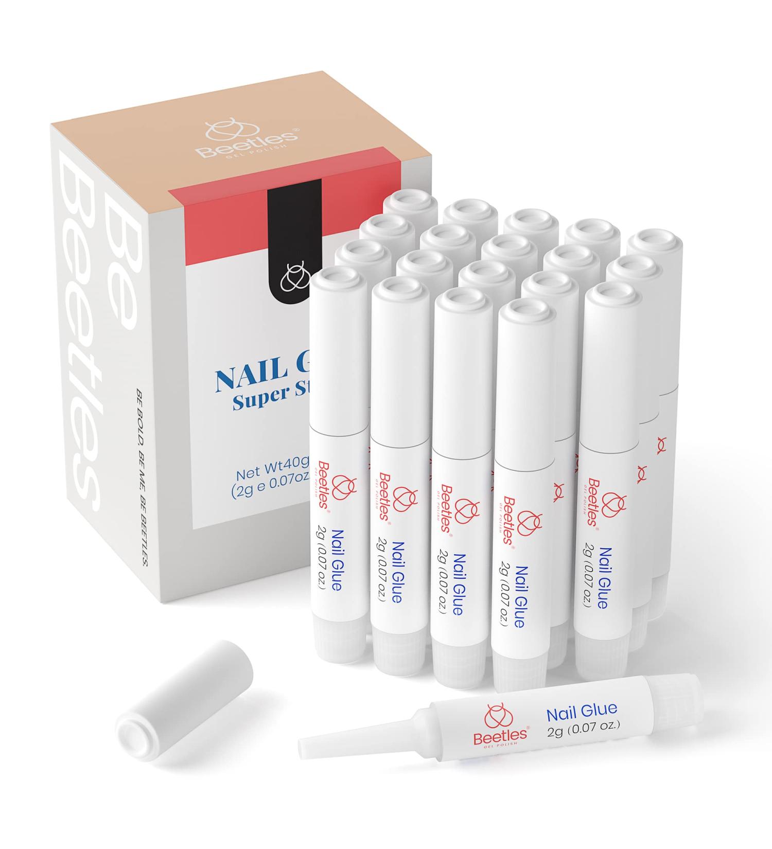 Beetles Nail Glue (0.07oz) 20pcs - Professional Quick Dry Adhesive for Acrylic, Press On, and Fake Nails - Buy Online on SooperMarket.com