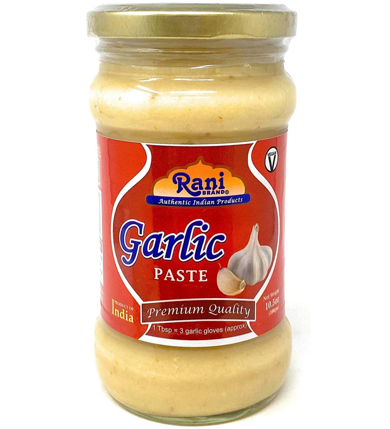 Rani Garlic Cooking Paste 10.5oz (300g) Glass Jar - Vegan, Gluten-Free, Non-GMO, No Colors - Indian Origin Garlic Paste - 300g (1 Pack) - Buy Online on SooperMarket.com
