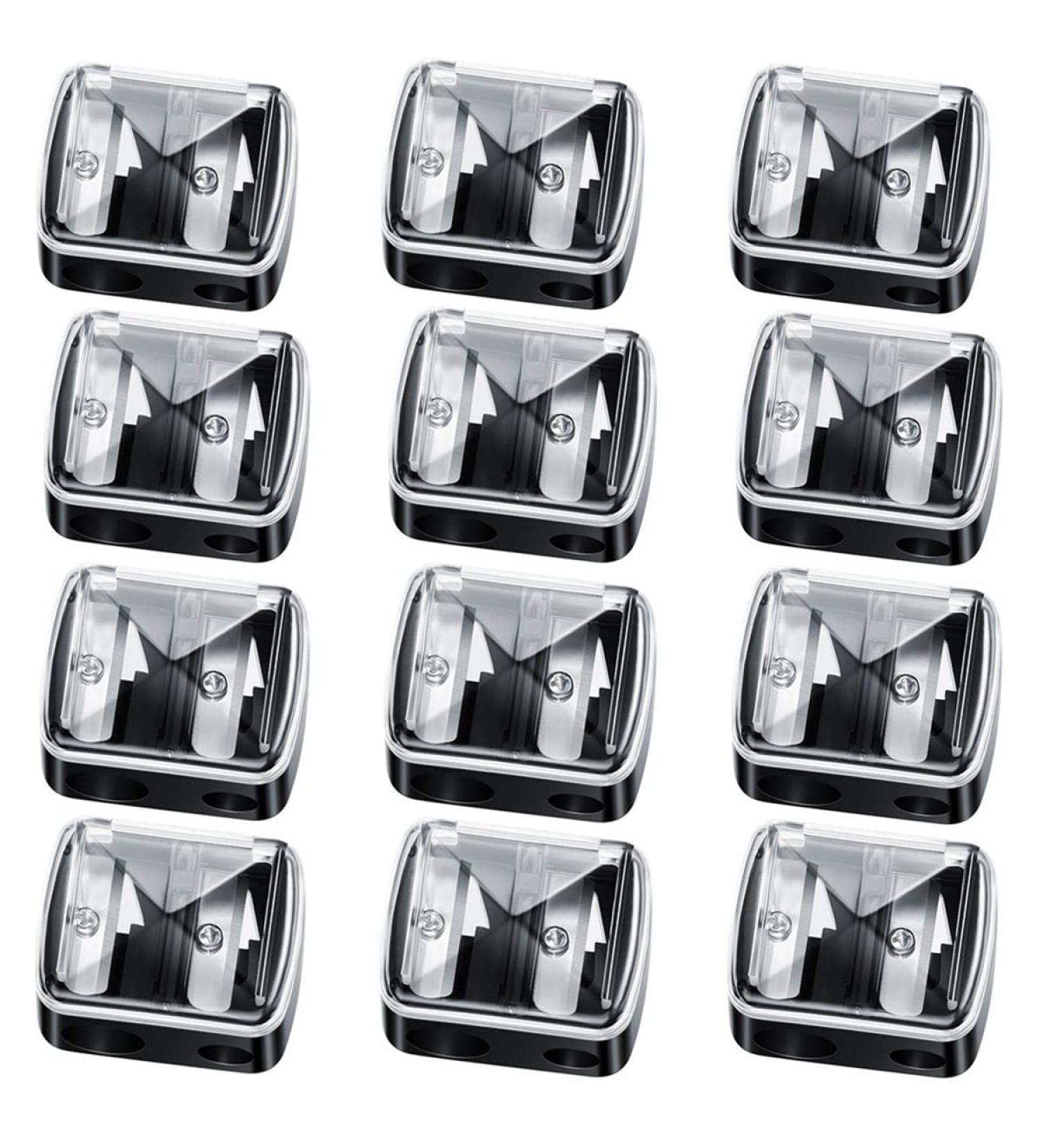 12-Piece Cosmetic Pencil Sharpeners - Dual Hole Lip Liner & Eyeliner Sharpener Set - Buy Online on SooperMarket.com