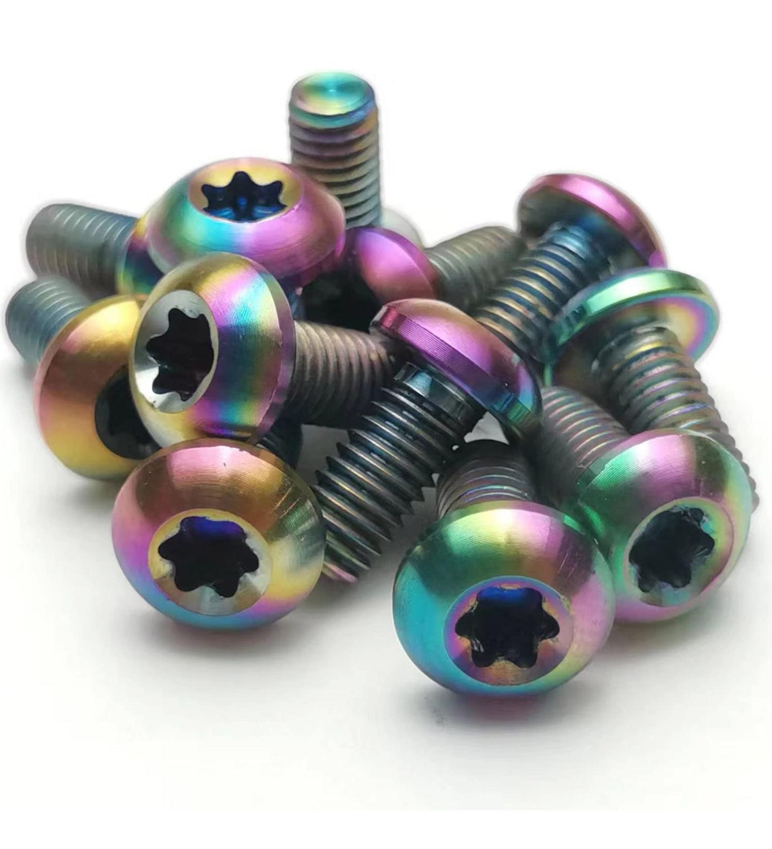 12pcs M5 * 10mm Titanium Rotor Bolt Kit for MTB Disc Brake Rotor - Rainbow Color - Buy Online on SooperMarket.com