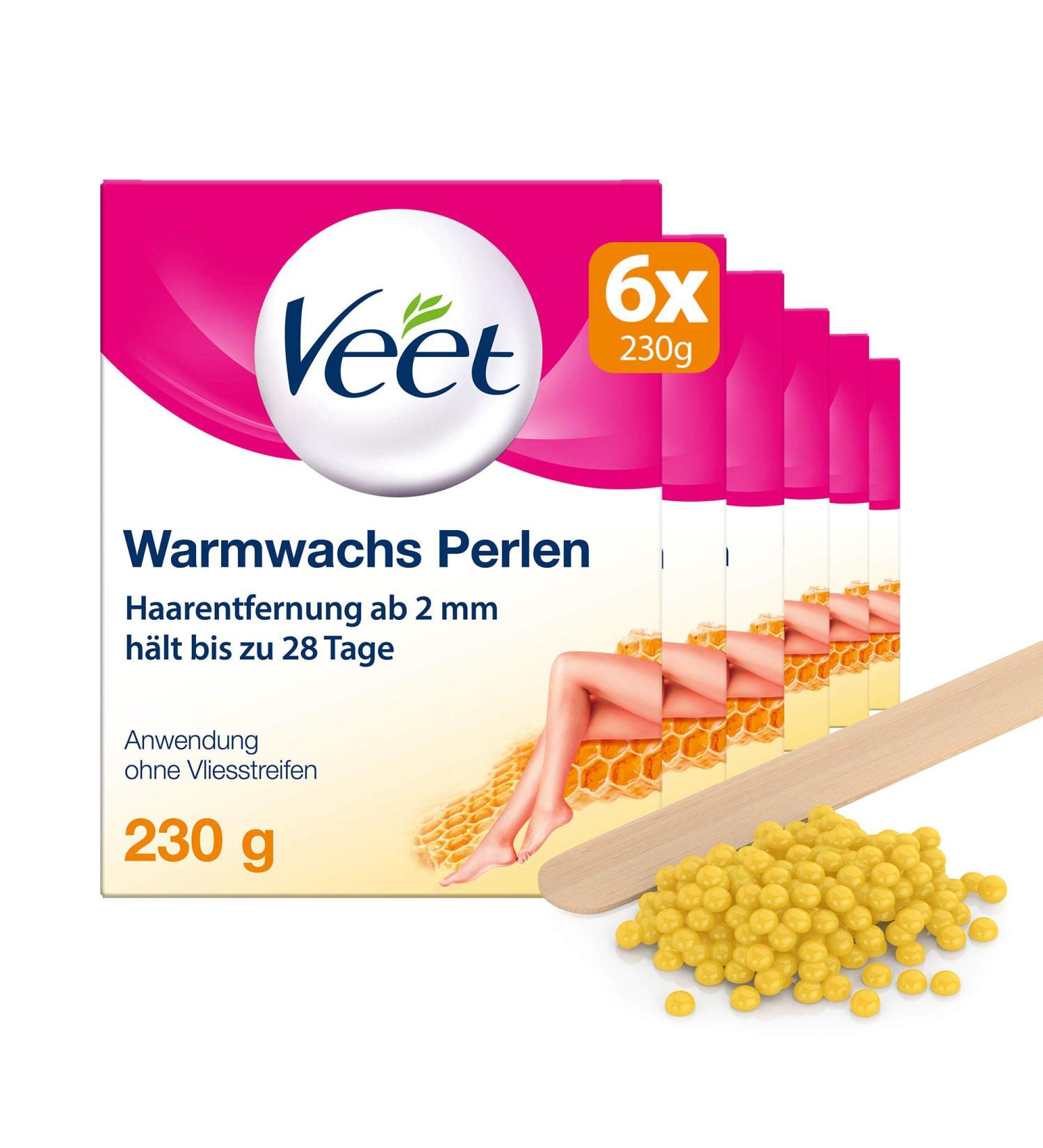 Warm Wax Pearls 6 Series with Beeswax - Long-Lasting Hair Removal Wax Beads (230g) for Wax Heater & Water Bath | Veet - Buy Online on SooperMarket.com