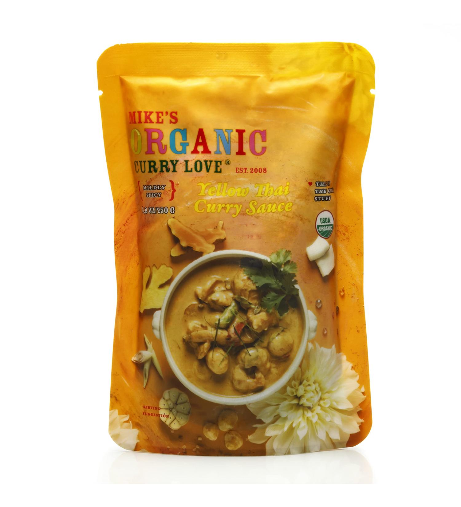 Organic Vegan Yellow Thai Curry Sauce | Dairy-Free and Easy Meal Prep | 8.8 oz Pouch - Buy Online on SooperMarket.com
