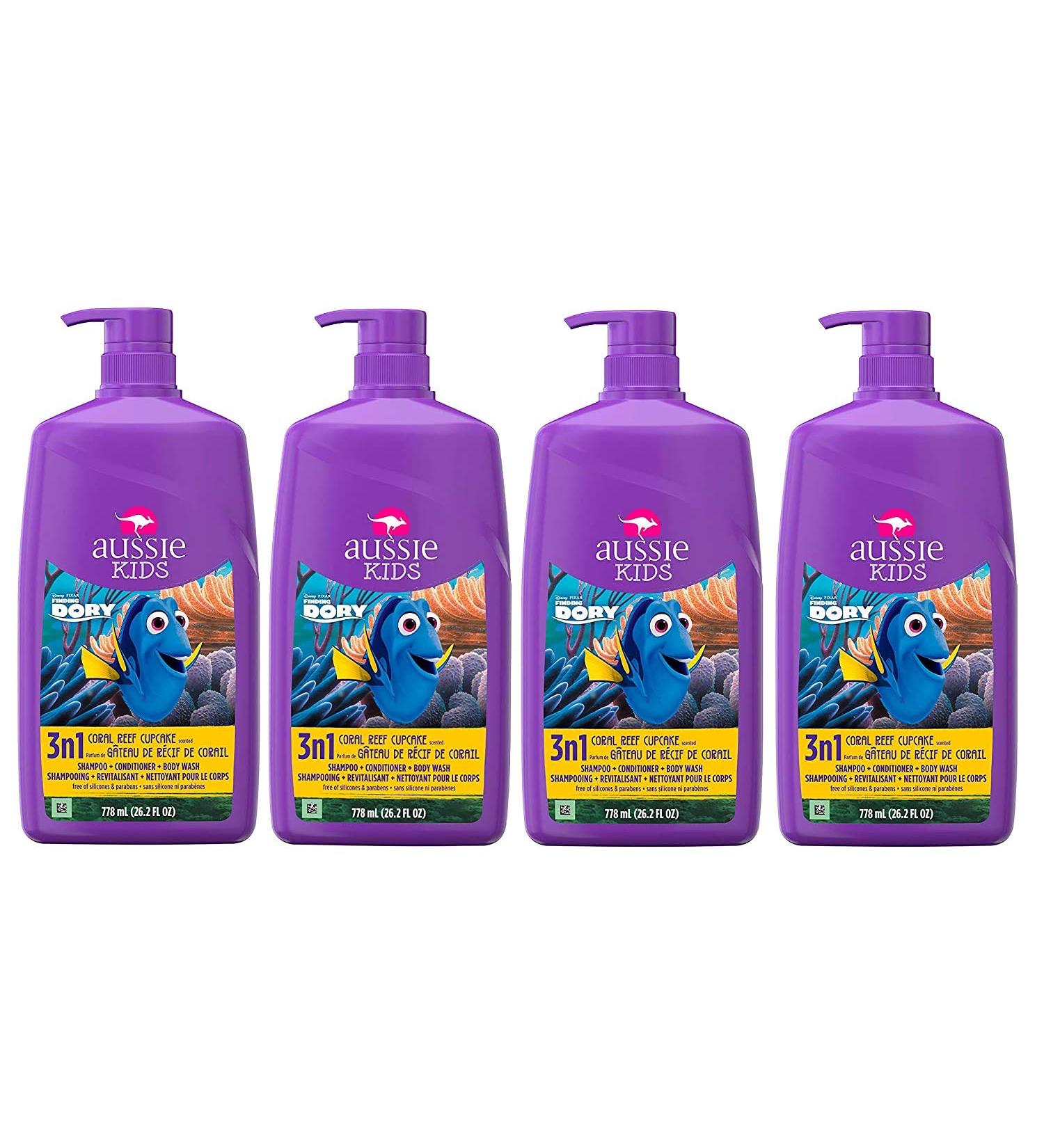 Aussie Kids Coral Reef Cupcake 3-In-1 Shampoo, Conditioner & Body Wash 4-Pack - 778mL - Buy Online on SooperMarket.com