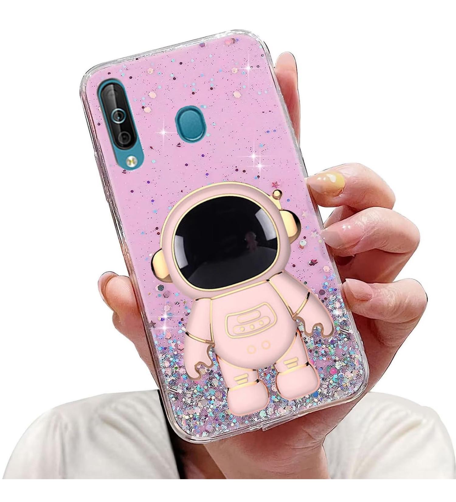 Buy Tivenfezk Nadoli Astronaut Hidden Stand Shell for Samsung Galaxy A40 | Glitter Soft Silicone Protective Cover - Pink - Buy Online on SooperMarket.com