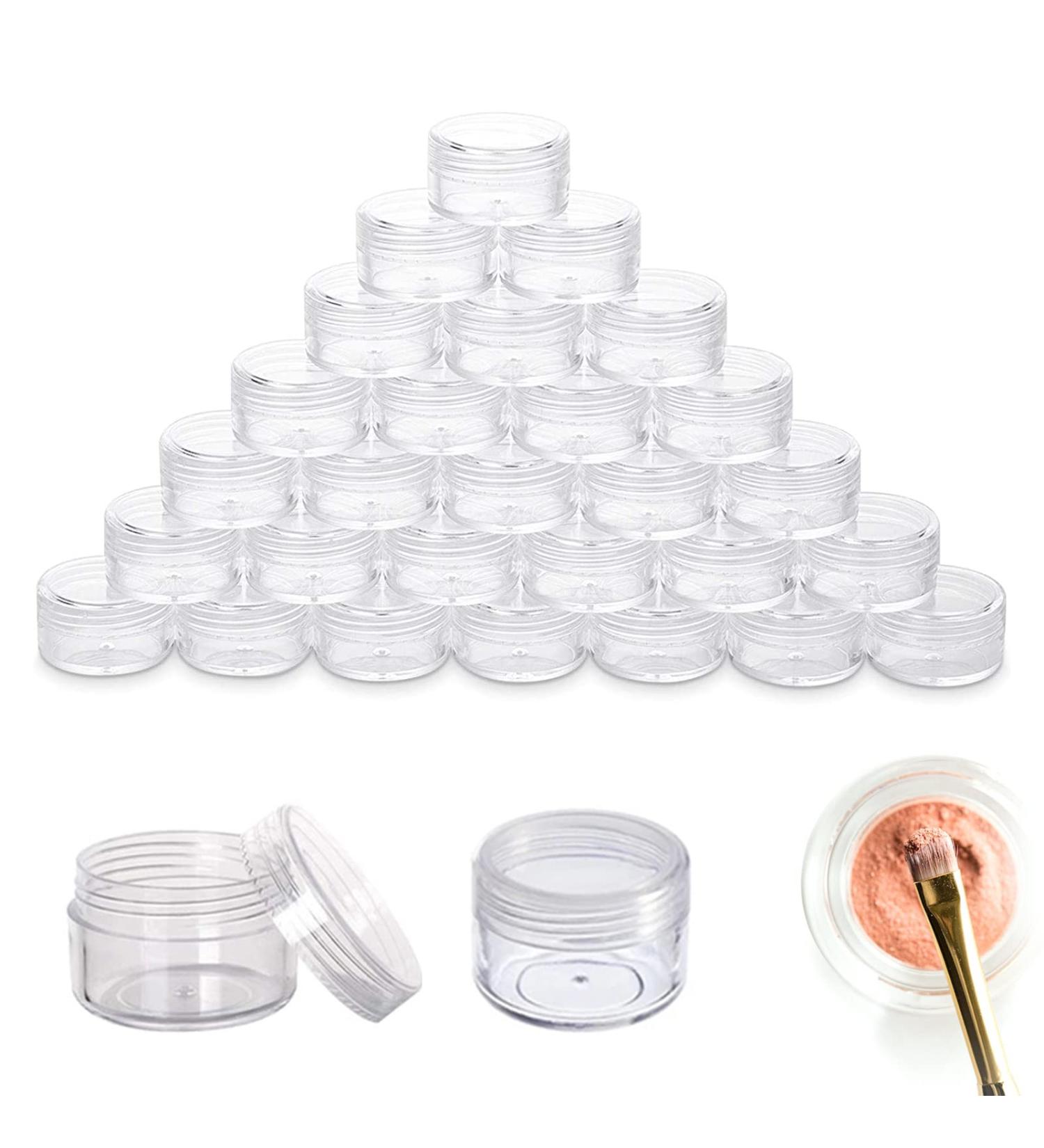 5 ml container empty container clear jar empty container cream jar 30 empty samples container samples round travel cream jar transparent cosmetic container with lid travel potty container set 30 Pieces - Buy Online on SooperMarket.com