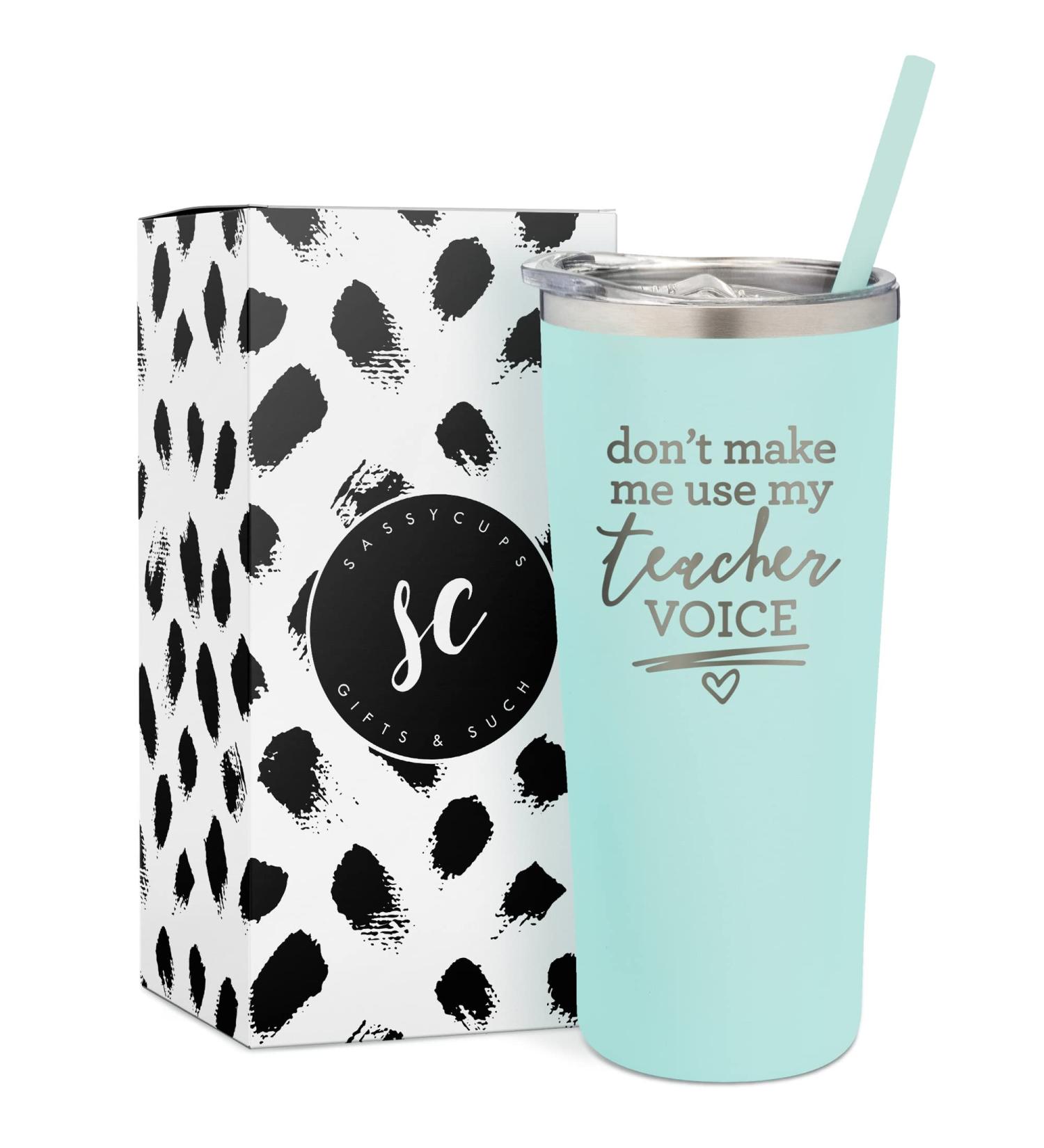 Don't Make Me Use My Teacher Voice Funny Tumbler - Stainless Steel Insulated Travel Tumbler - Teacher Gifts for Women - Buy Online on SooperMarket.com