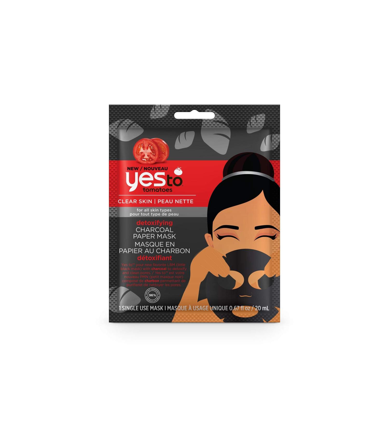 Yes to Tomatoes Charcoal Paper Mask - Clear Skin Detox (Pack of 6) - Buy Online on SooperMarket.com