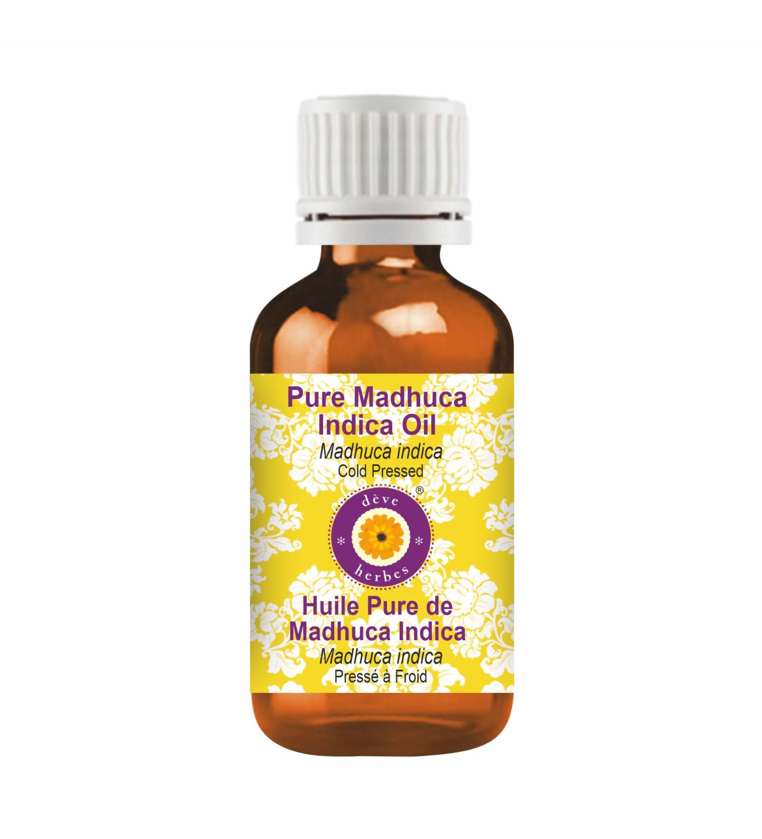 Deve Herbes Pure Madhuca Indica Oil (Madhuca indica) 100% Natural Therapeutic Grade Cold Pressed for Personal Care 50ml (1.69 oz) 50ml (1.69 oz) with Plastic Euro Dropper - Buy Online on SooperMarket.com