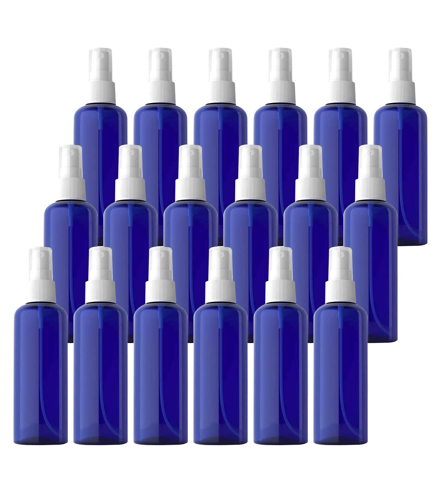 TIANZD 24 Pieces Empty 100 ml Blue PET Plastic Fine Mist Pump Spray Bottles with White Top Portable Sprayer for Perfume Water Cosmetic Travel Containers Refillable 2x Funnel - Buy Online on SooperMarket.com