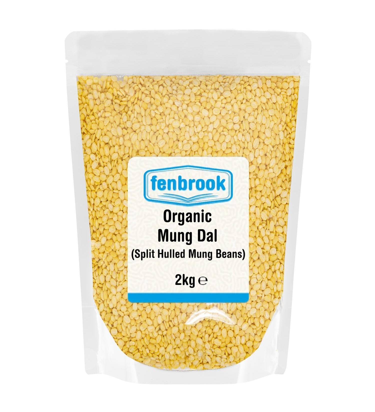 Organic Mung Dal (Split Hulled Mung Beans) 2kg | Certified Organic by Fenbrook Organic - Buy Online on SooperMarket.com
