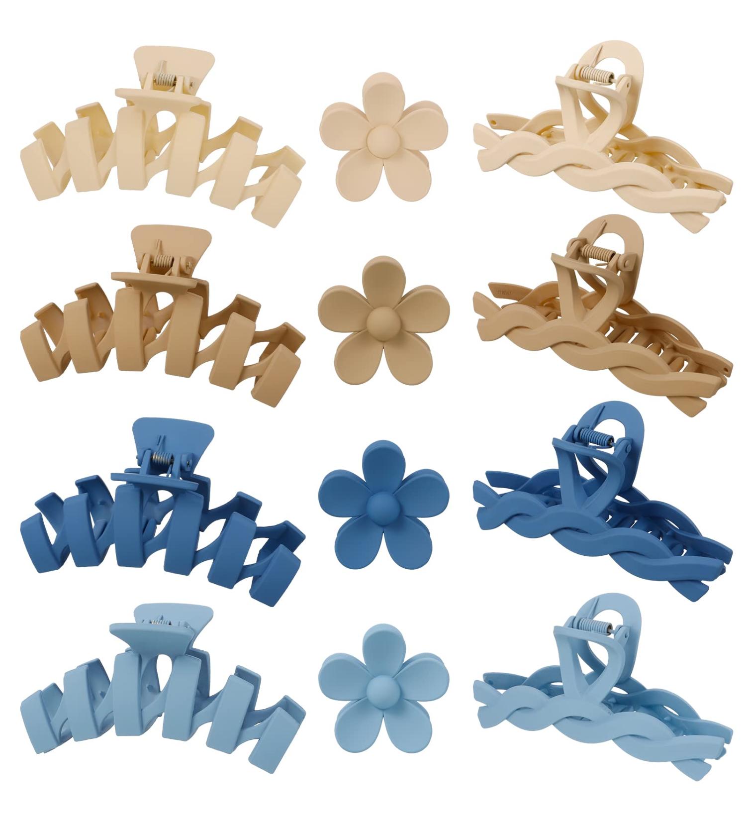 XINRUI 12 Pcs Large Claw Clips Variety Pack for Women - 4.4 Inch Hair Clips Banana Clips Matte Jaw Clip 90's French Design Barrettes Accessories for Women Girls - Buy Online on SooperMarket.com