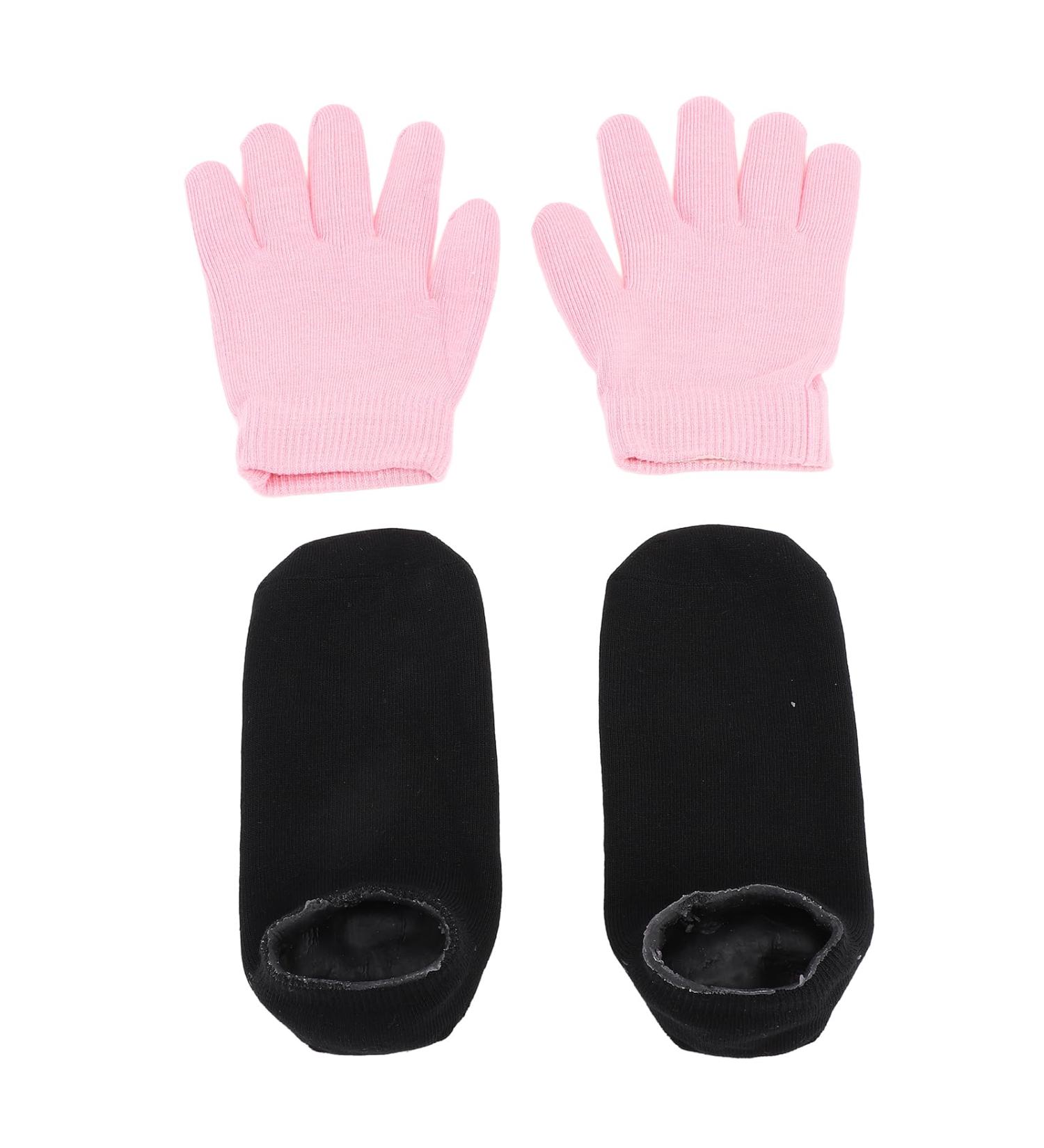 Moisturizing Gel Spa Gloves Socks Set for Dry Cracked Feet Hands Essential Oil Gel Moisturizers Socks for Women Men Cotton Material - Buy Online on SooperMarket.com