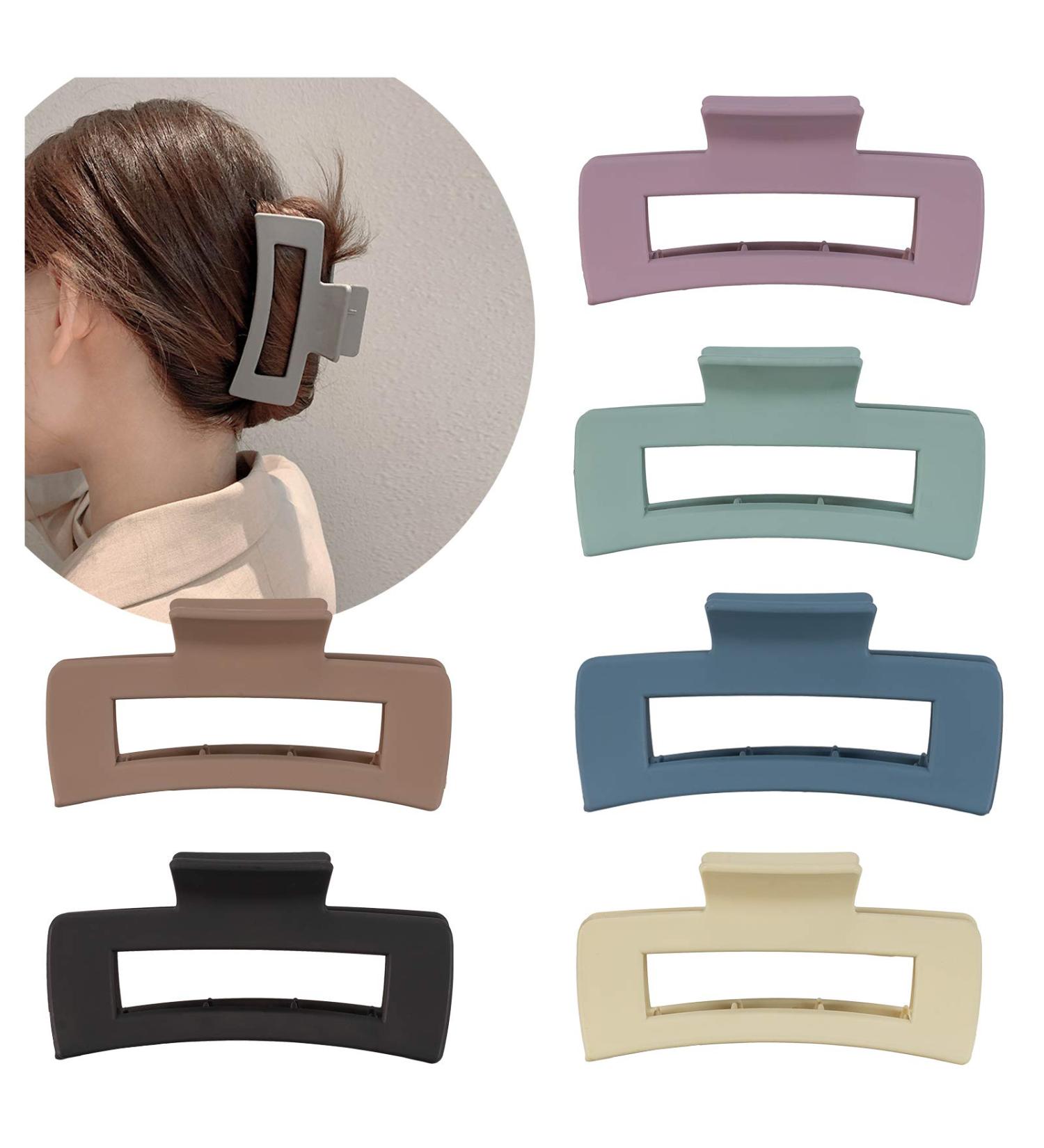 Whaline Hair Claw Clips - 6 Pack Matte Solid Color Hair Jaw Clamp - Buy Online on SooperMarket.com