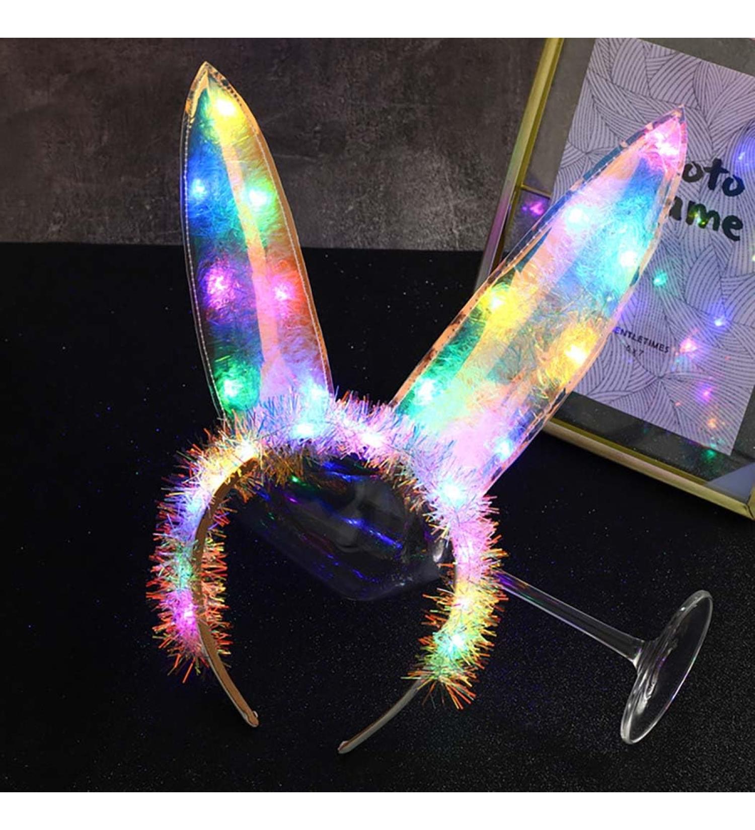 Zoestar Light Up Bunny Headband Led Glow Rabbit Ear Hair Bands Bunny Cosplay Costume Headwear for Women - Buy Online on SooperMarket.com