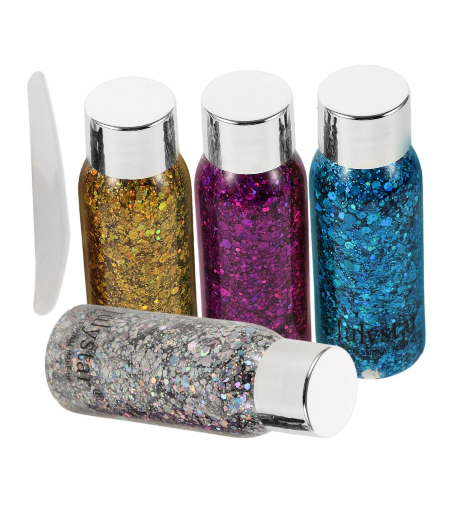 Beavorty 4pcs Set Colorful Eye Shadow Glitter for Body Face Glitter Halloween Makeup Glitter Liquid - Buy Online on SooperMarket.com