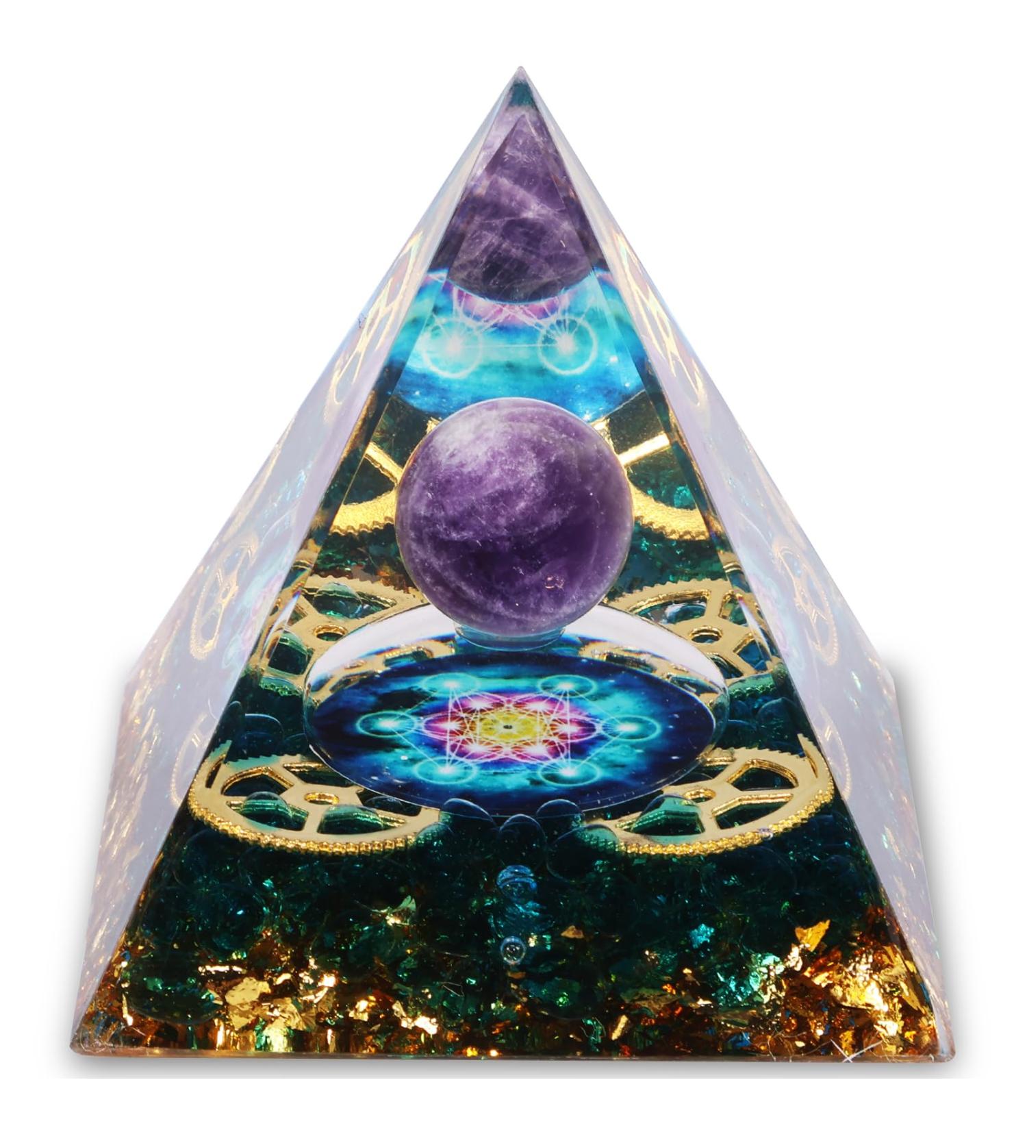 GLMFAN Healing Crystal and Stone 2.4" Orgone Pyramid for Positive Energy Amethyst Crystal Decors Gifts Protection Crystals Energy Generator Blance Chakras Meditation Aids Sleep Attract Wealth Lucky (Black Stone) - Buy Online on SooperMarket.com