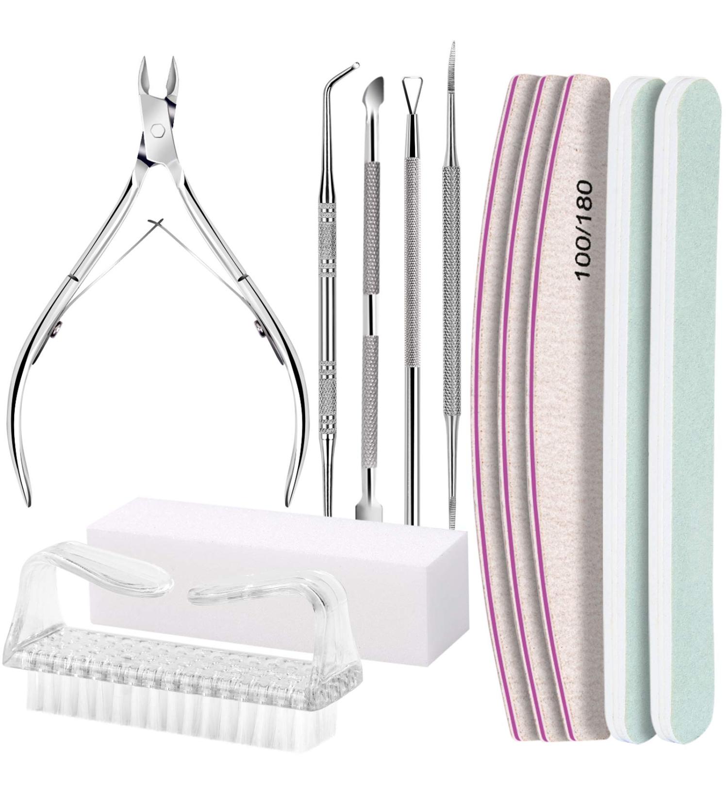 Fandamei Nail Buffer & File Set | Gel Nails Manicure Kit | 100/180 Nail Files Tongs & Shaver for Perfect Pedicures - International Shipping Available - Buy Online on SooperMarket.com