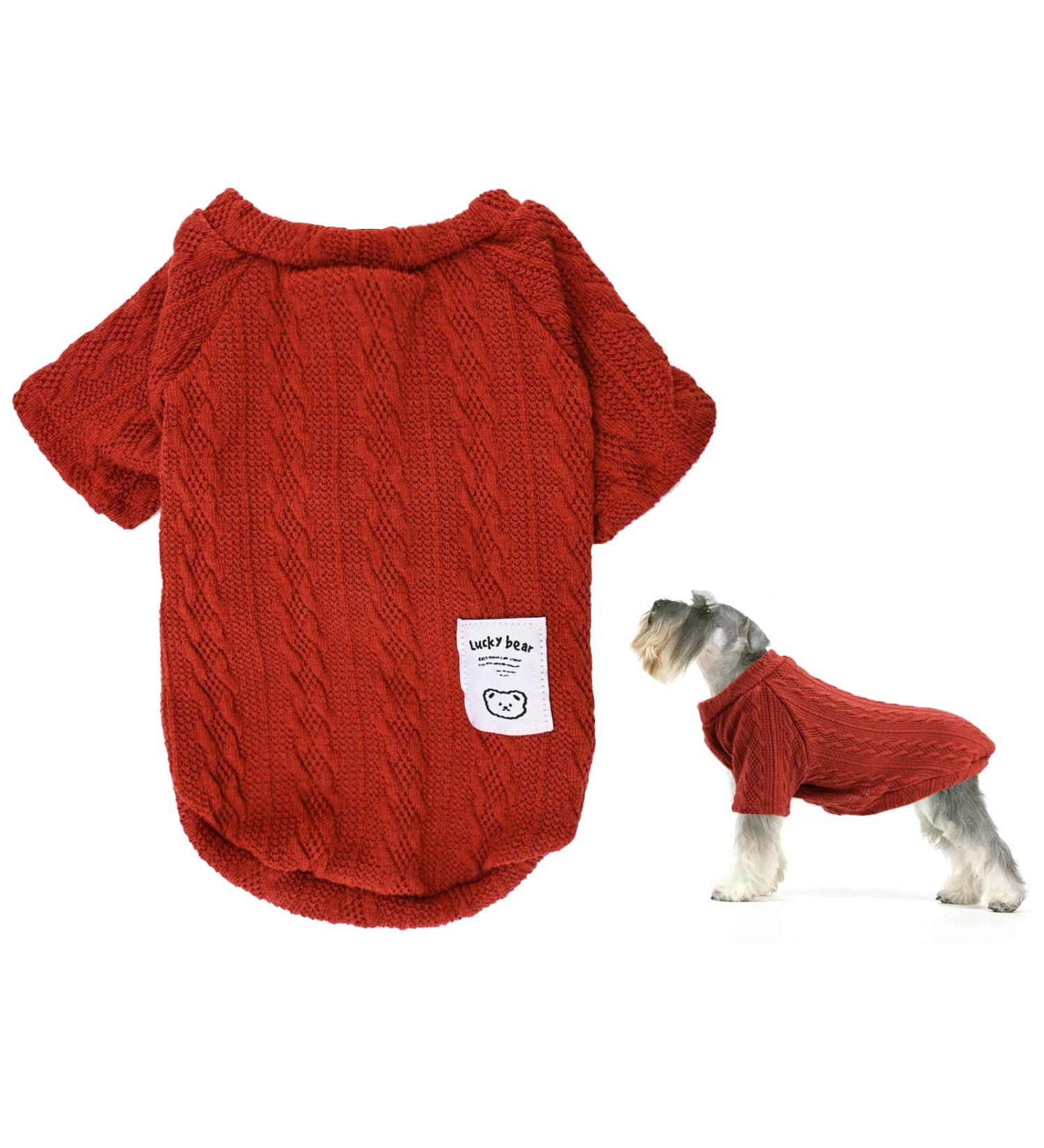 Dog Jumper Warm Dog Sweater Puppy Sweater Winter Knitted Dog Pullover Dog Cat Coats Pet Sweater Knitwear Coat Winter Pet Turtleneck Vest Soft Turtleneck Dog Clothes Vest for Pet Autumn Winter Large Red - Buy Online on SooperMarket.com