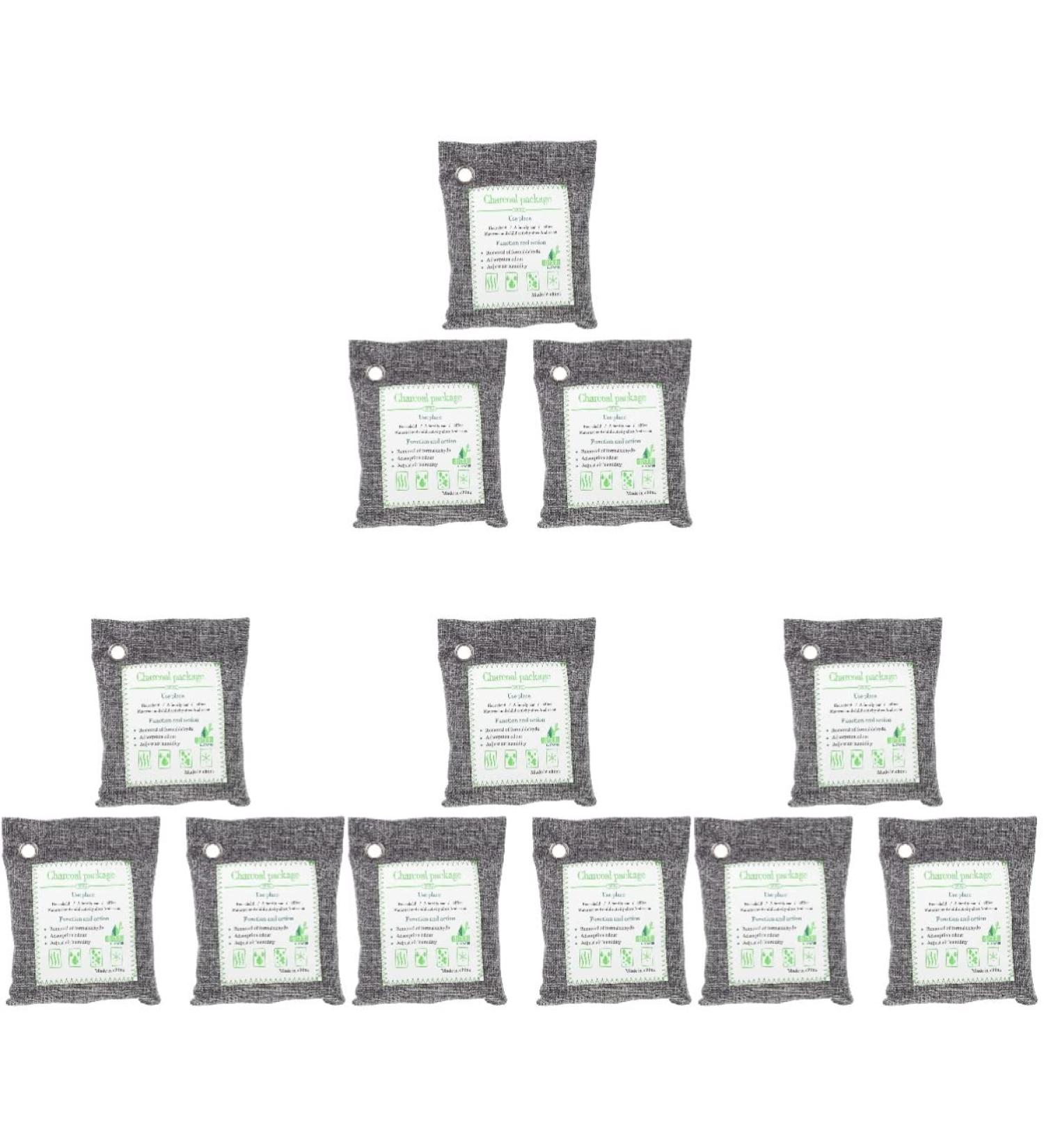 FRCOLOR 12-Pack Charcoal Pendant Bags - Natural Refrigerator & Pet Odor Eliminator Activated Absorbent Charcoal Fresheners in Gray - Perfect for Home & Car - Buy Online on SooperMarket.com
