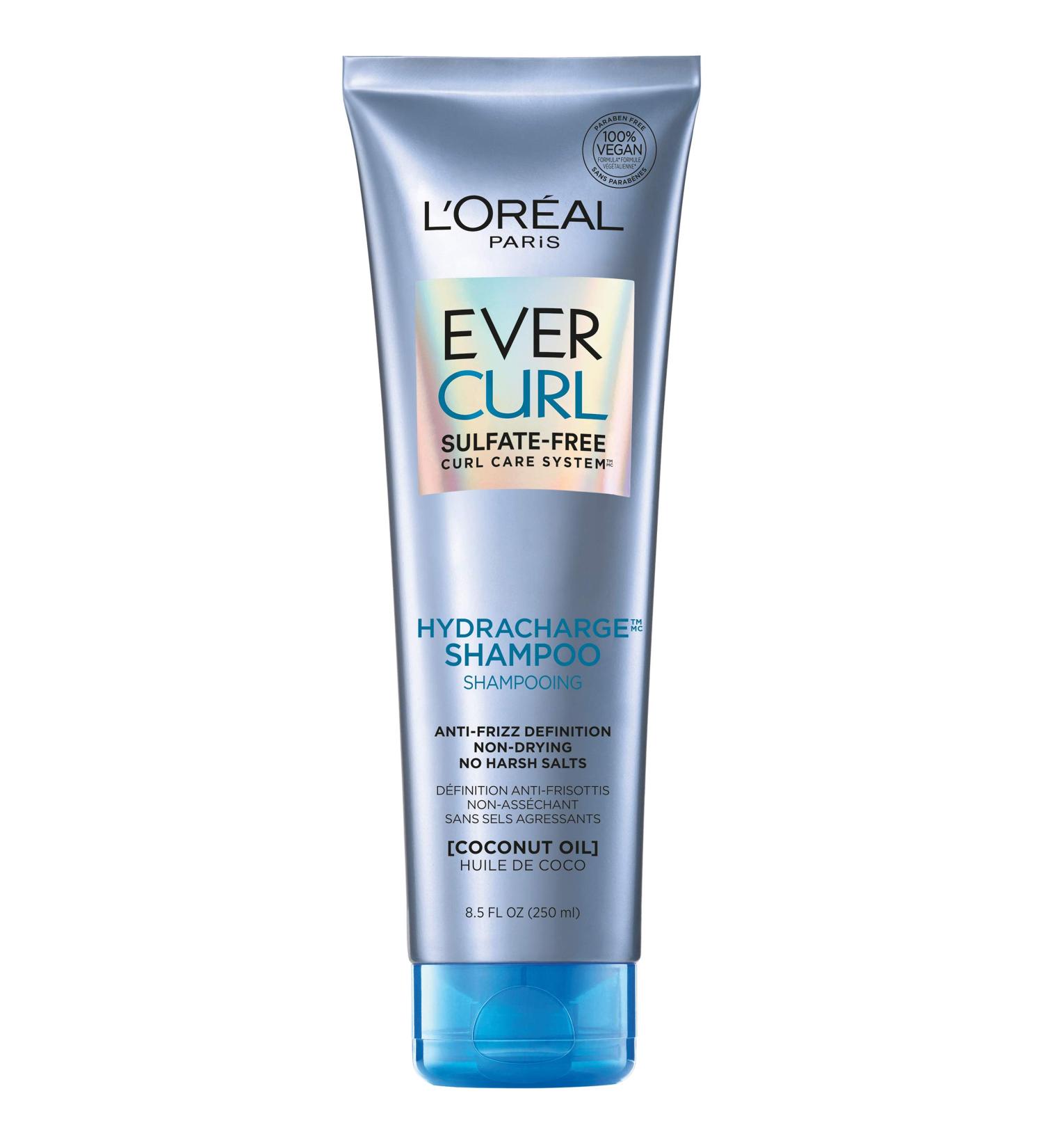 L'Oreal EverCurl Hydracharge Sulfate-Free Shampoo with Coconut Oil - 8.5 oz | Curly Hair Care - Buy Online on SooperMarket.com