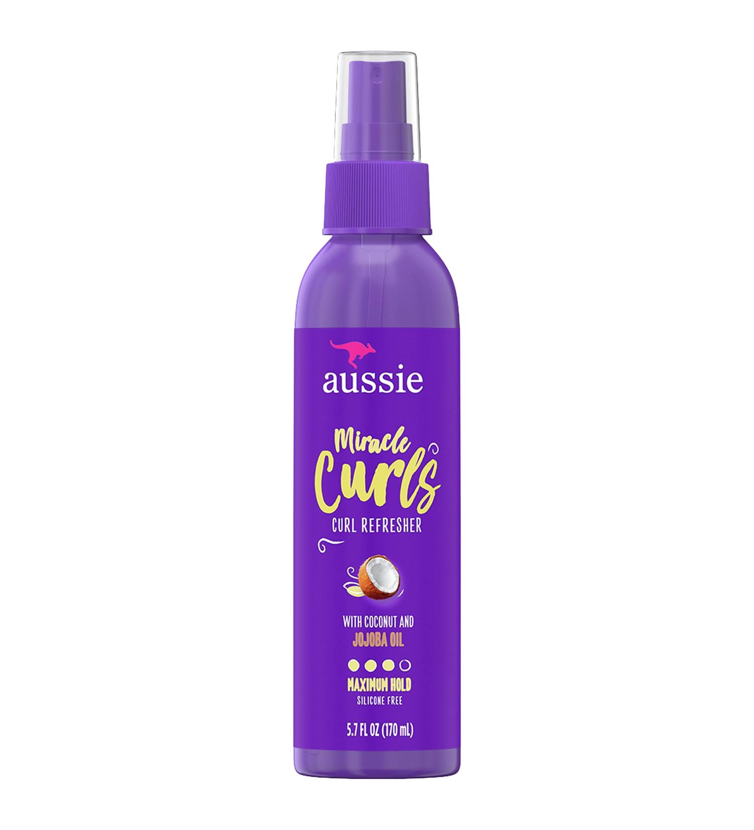 Aussie Miracle Curls Refresher Spray Gel - 5.7 oz with Coconut & Jojoba Oil - Buy Online on SooperMarket.com