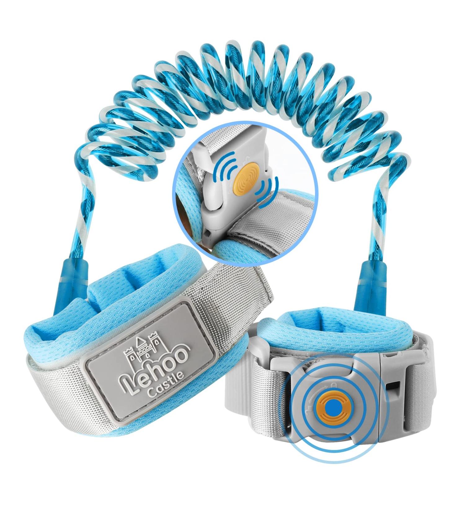 Lehoo Castle Anti-Lost Wrist Belt for Kids | 360 Rotating Safety Hand Loop | Elastic Wire Rope & Breathable Cotton | Light Blue - Buy Online on SooperMarket.com
