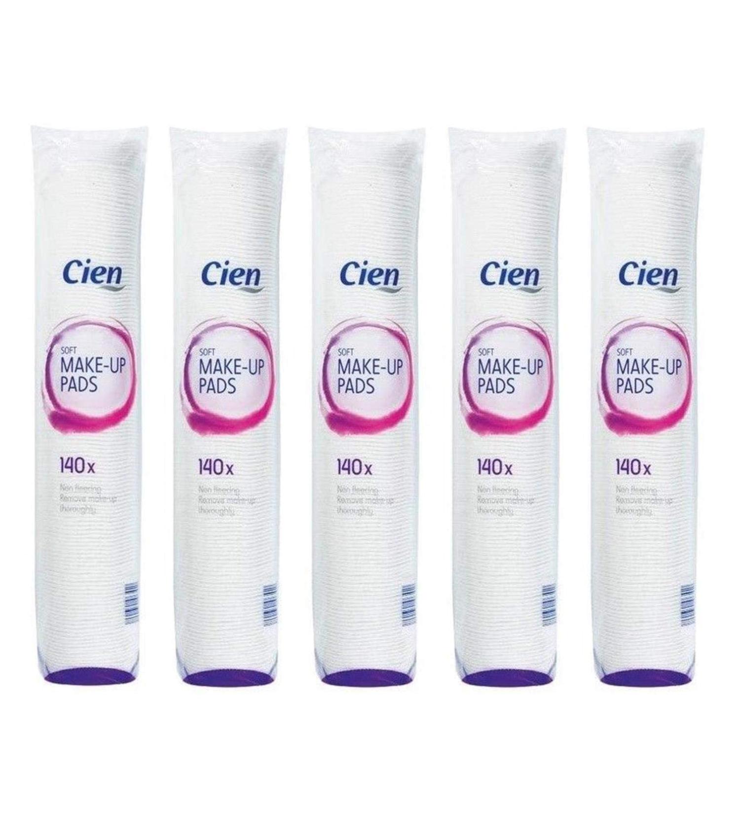 Cien Soft Make-up Removal Pads 140 | Pack of 5 | 700 Non-Fleecing Cotton & Polyester Pads - Buy Online on SooperMarket.com