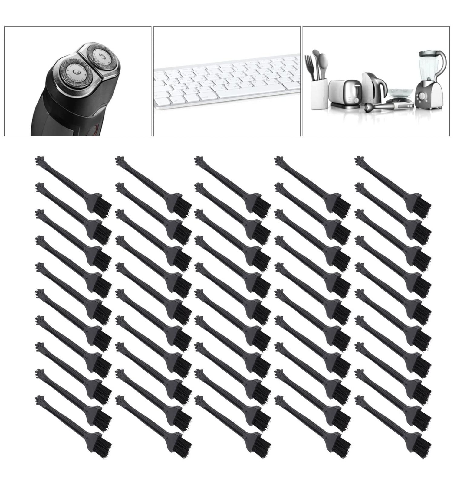 50-Pack One-Way Mini Cleaning Brushes with Nylon Bristles & PP Handles - Perfect for Razors Baby Bottles Keyboards & More - Black - Buy Online on SooperMarket.com