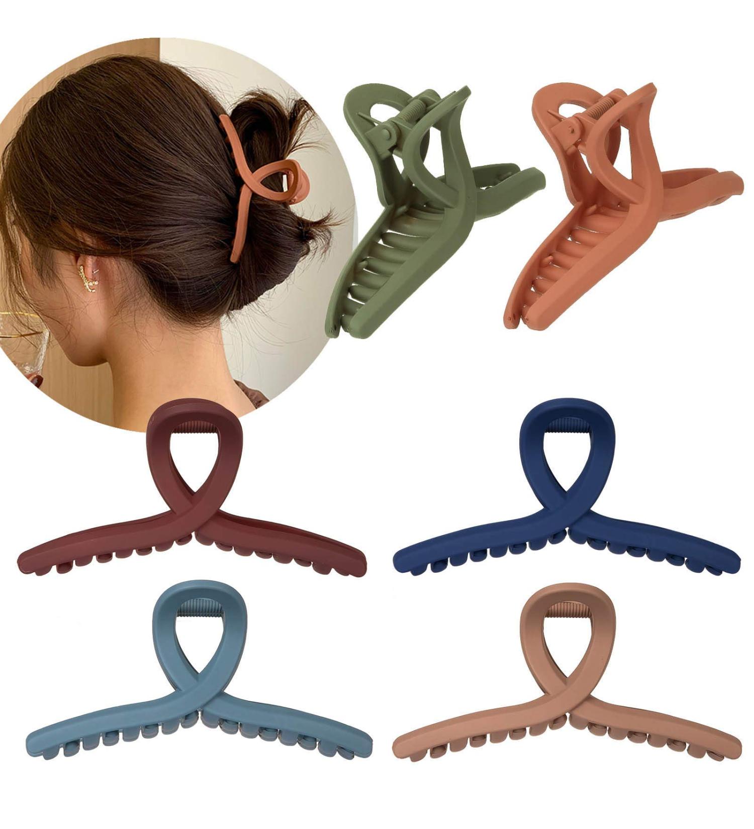 Whaline Matte Hair Claw Clips - 6 Color Strong Hold 4.3 Inch Butterfly Clamp for All Hair Types - Buy Online on SooperMarket.com