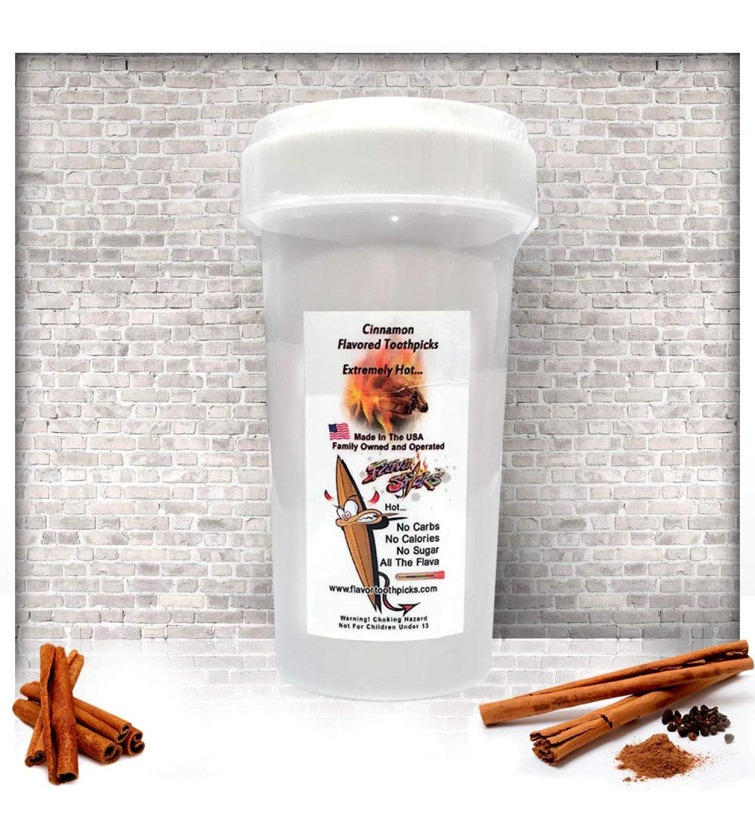 350 Count Cinnamon Flavored Toothpicks with Reusable Plastic Pop Top- FBA | Buy Now - Buy Online on SooperMarket.com