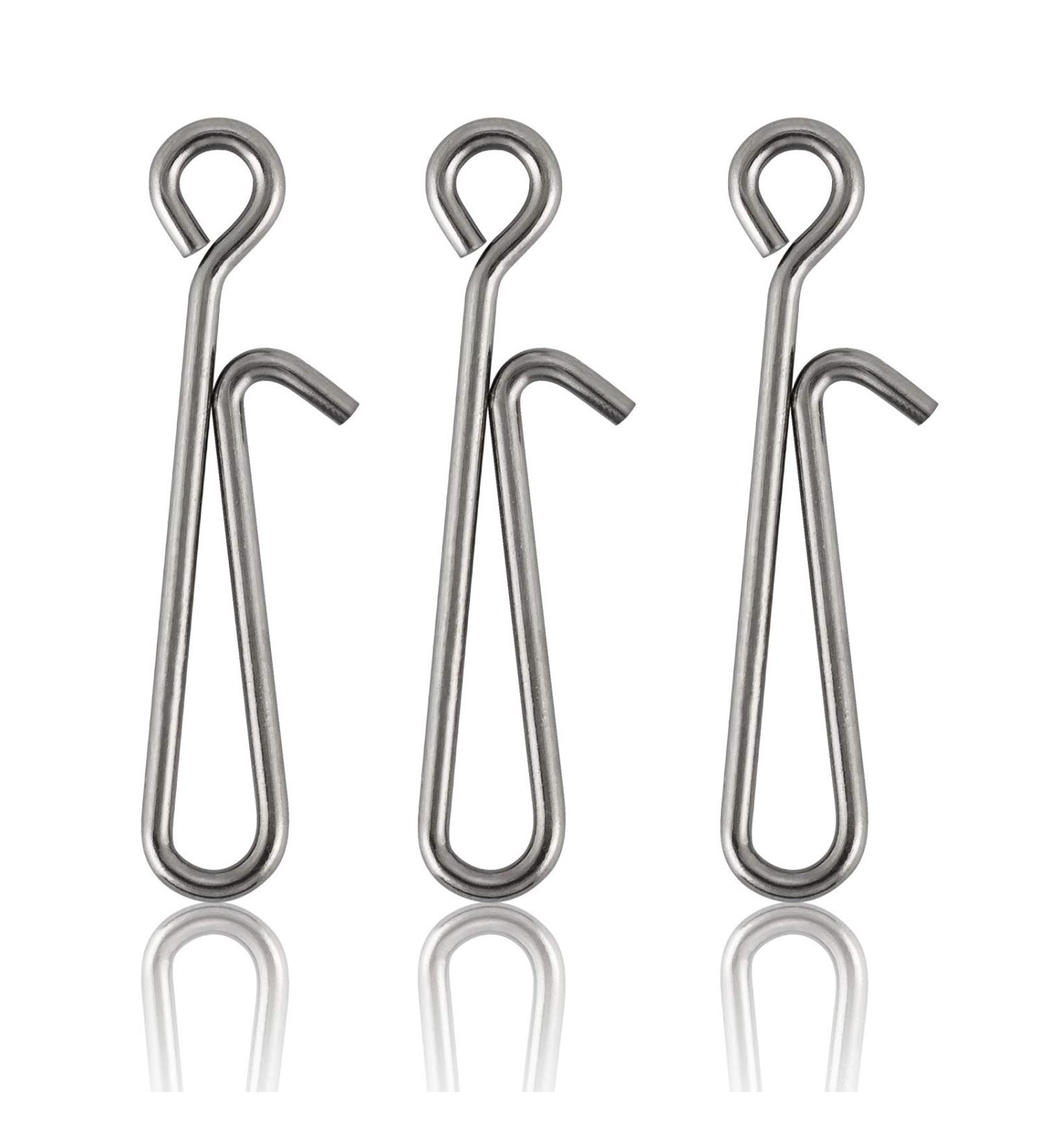 Dr.Fish 50 Pack Stainless Steel Quick Change Fishing Clips - Fast Snaps for Lures and Baits | Downward Opening | Freshwater | 1-22LB - Buy Online on SooperMarket.com