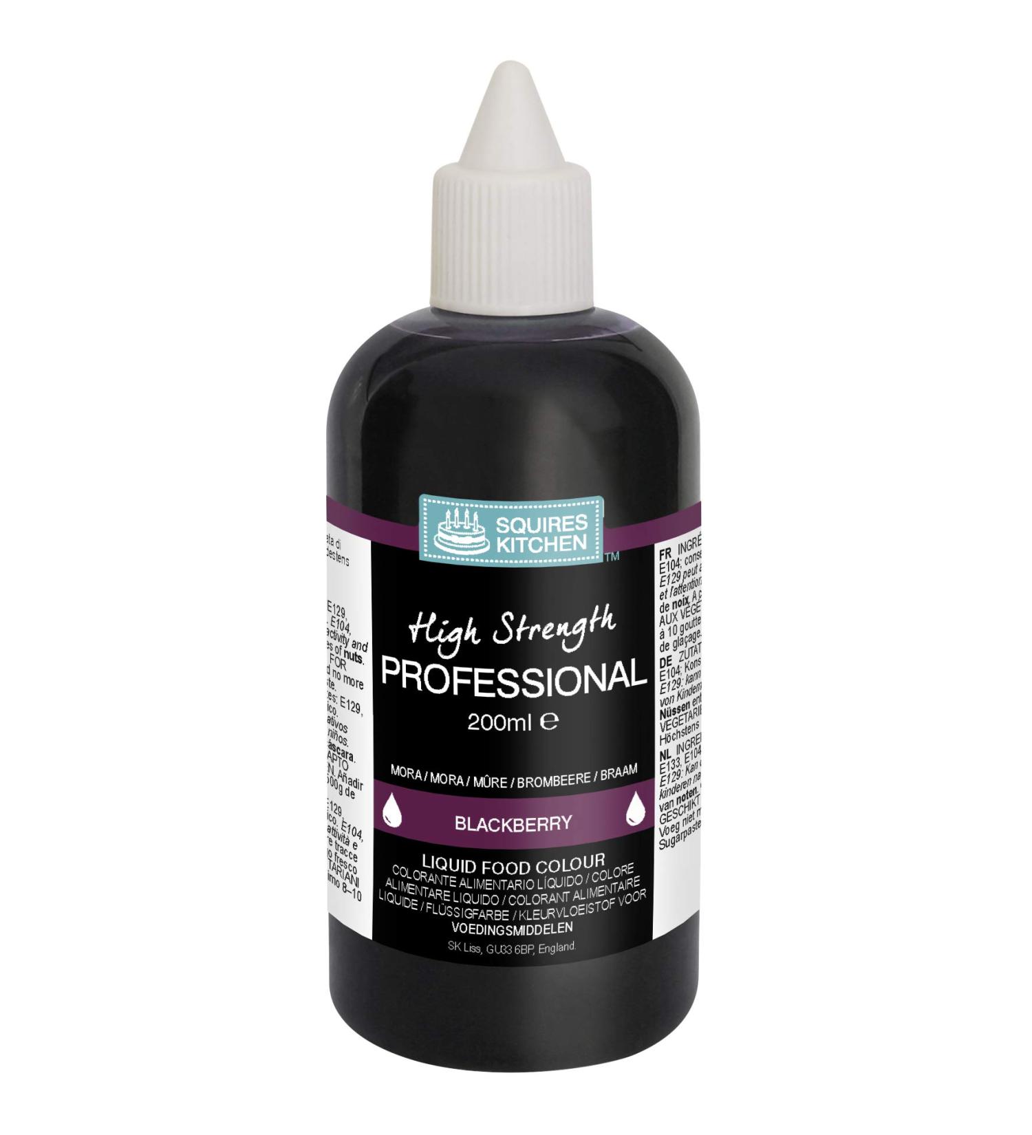 Squires Kitchen Blackberry Black Professional Edible Food Colouring Liquid 200ml