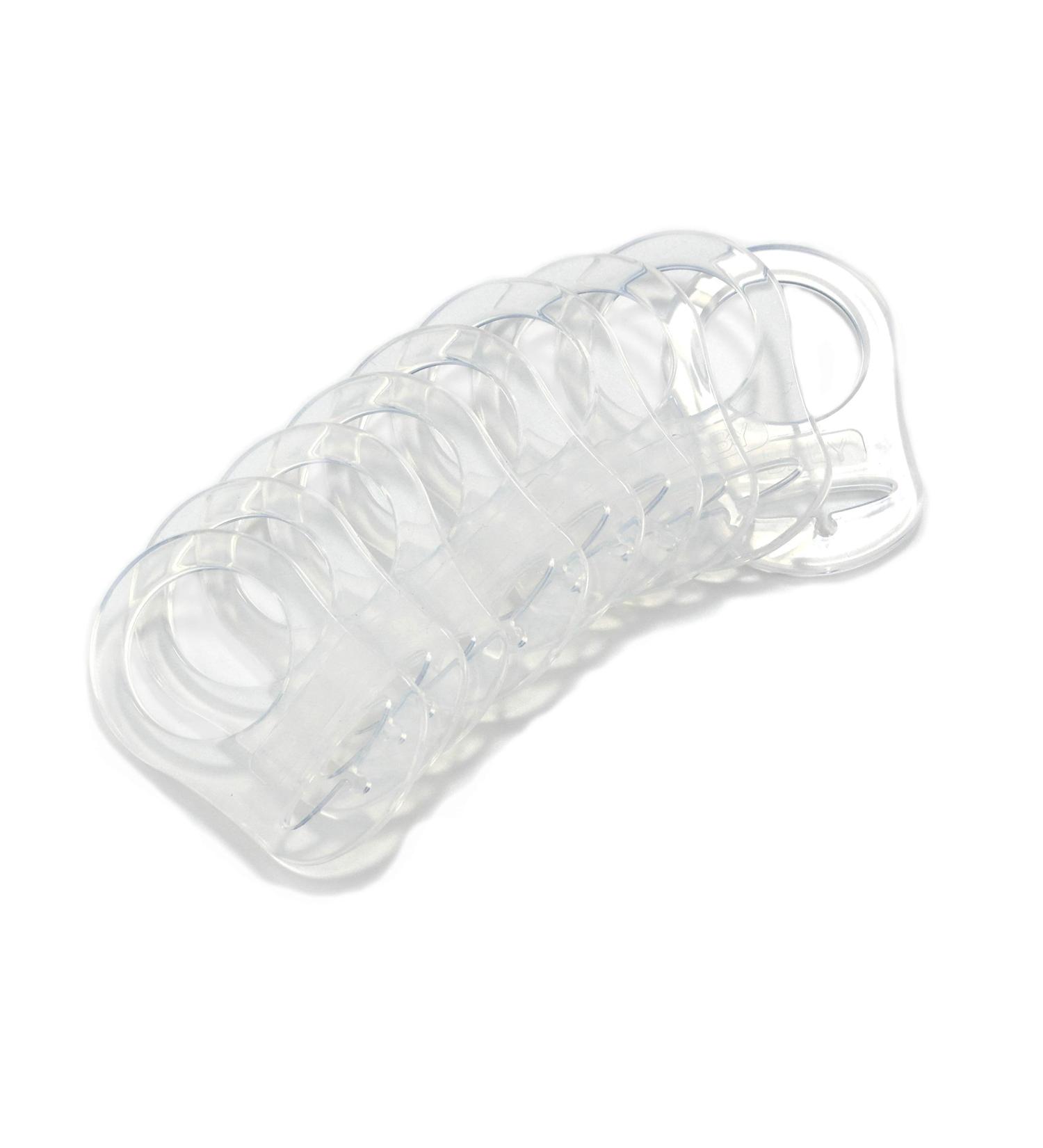 Sutoyuen 10 Pack BPA-Free Silicone Adapter Rings for Maam Pacifier Soother with Teething Ribbon Clip - Clean Food Grade Transparent Holder - Buy Online on SooperMarket.com