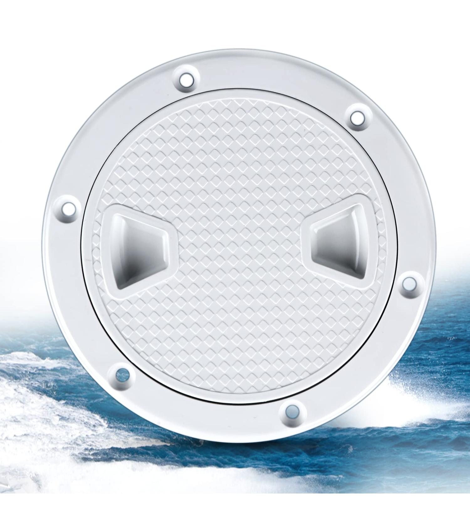 4/6/8 inch White Deck Plate Hatch with Detachable Cover - Non-Slip Inspection Hatch - Buy Online on SooperMarket.com
