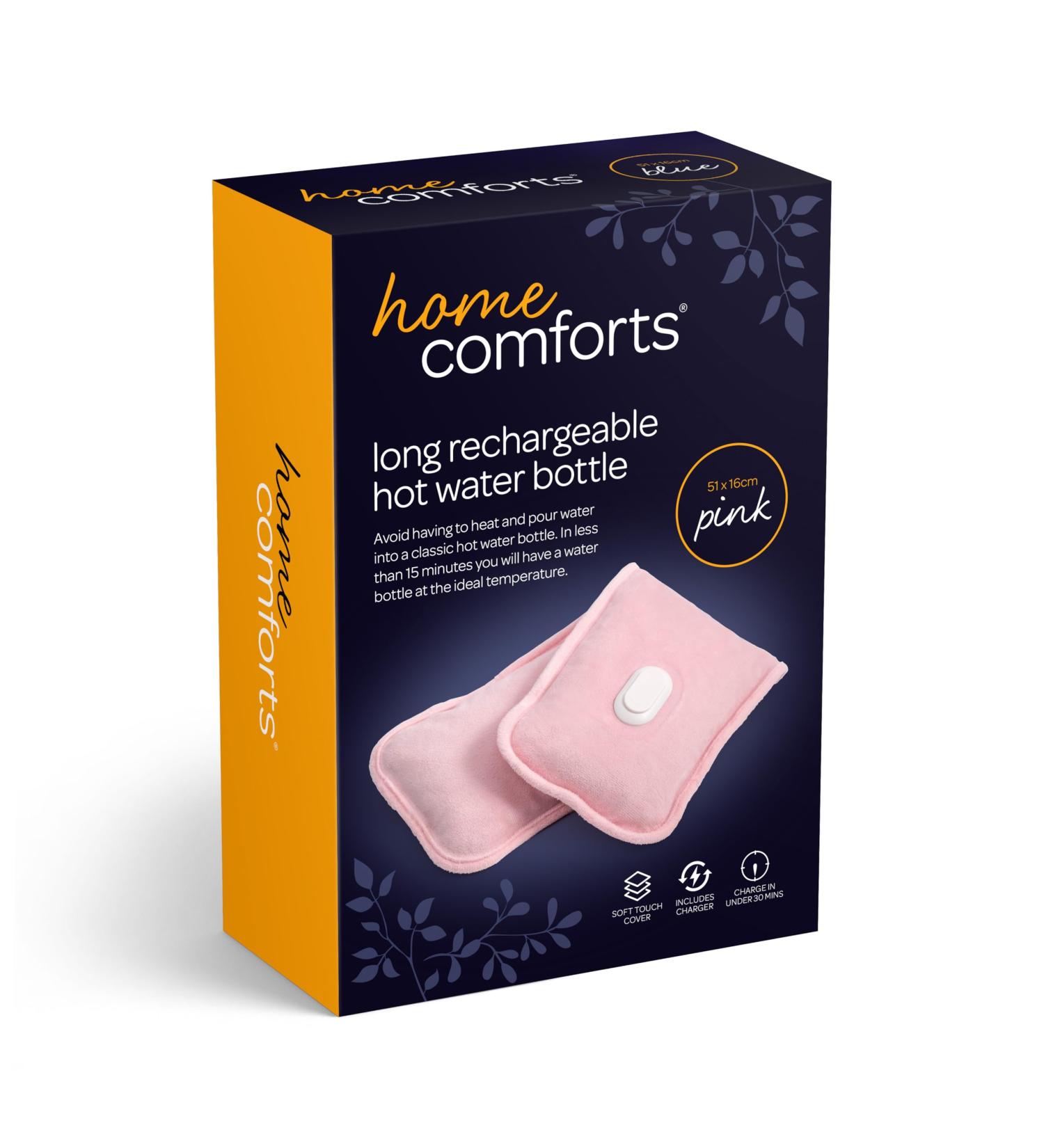 Rechargeable Electric Hot Water Bottle Hand Warmer with Massage Heat Pad - Pink (51x16cm) - Buy Online on SooperMarket.com