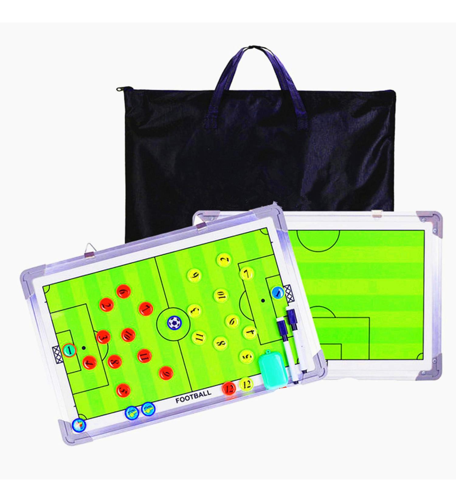 Pure Vie Soccer Coaches Tactical Board - Portable Magnetic Blackboard for Football Strategy | Coaching Clipboard Kit with Markers, Pen, and Eraser - Buy Online on SooperMarket.com