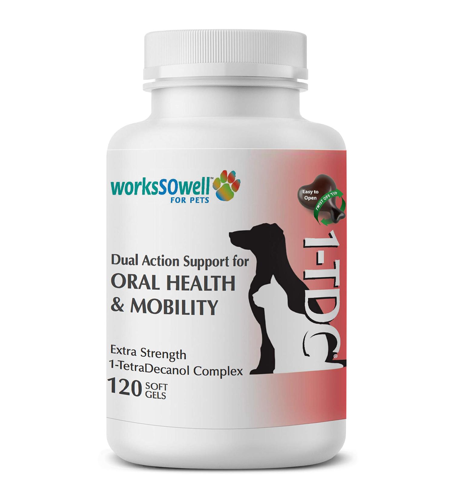 1TDC Dual Action Twist Off Soft Gels for Dogs & Cats - Supports Oral Health, Hip & Joint, Muscle Recovery, Skin & Coat - 120 Gels - Buy Online on SooperMarket.com