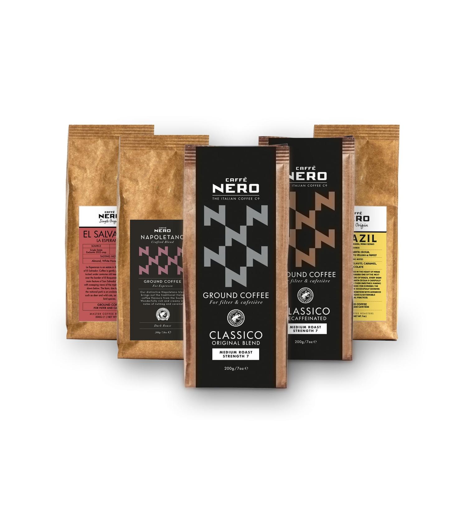Caff Nero Discovery Gift Box Selection Pack Ground Coffee 1KG (5 x 200g) - Buy Online on SooperMarket.com